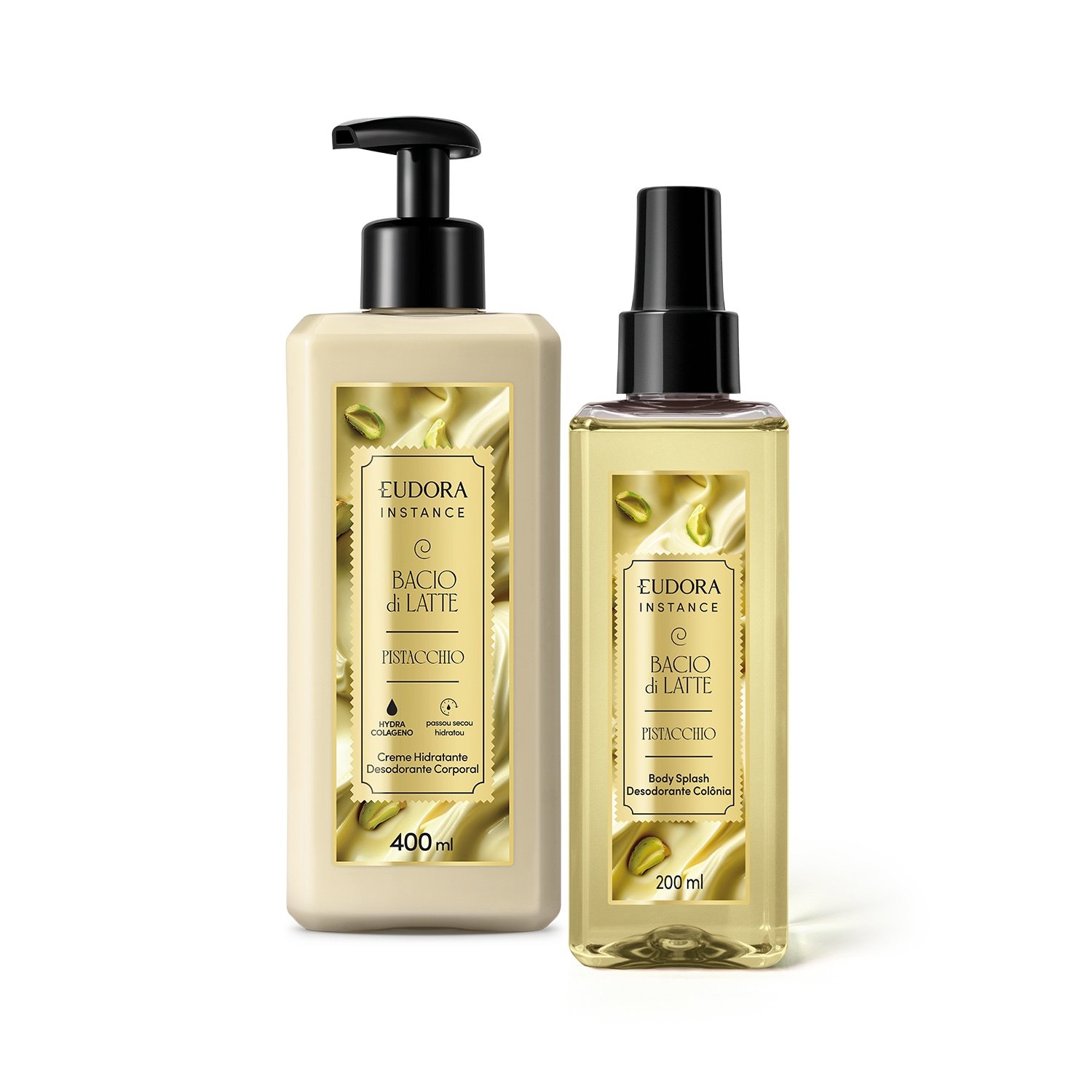 Combo Instance Pistacchio: Body Splash Desodorante Colônia Pistacchio 200ml + Creme Hidratante Desodorante Corporal Pistacchio 400ml