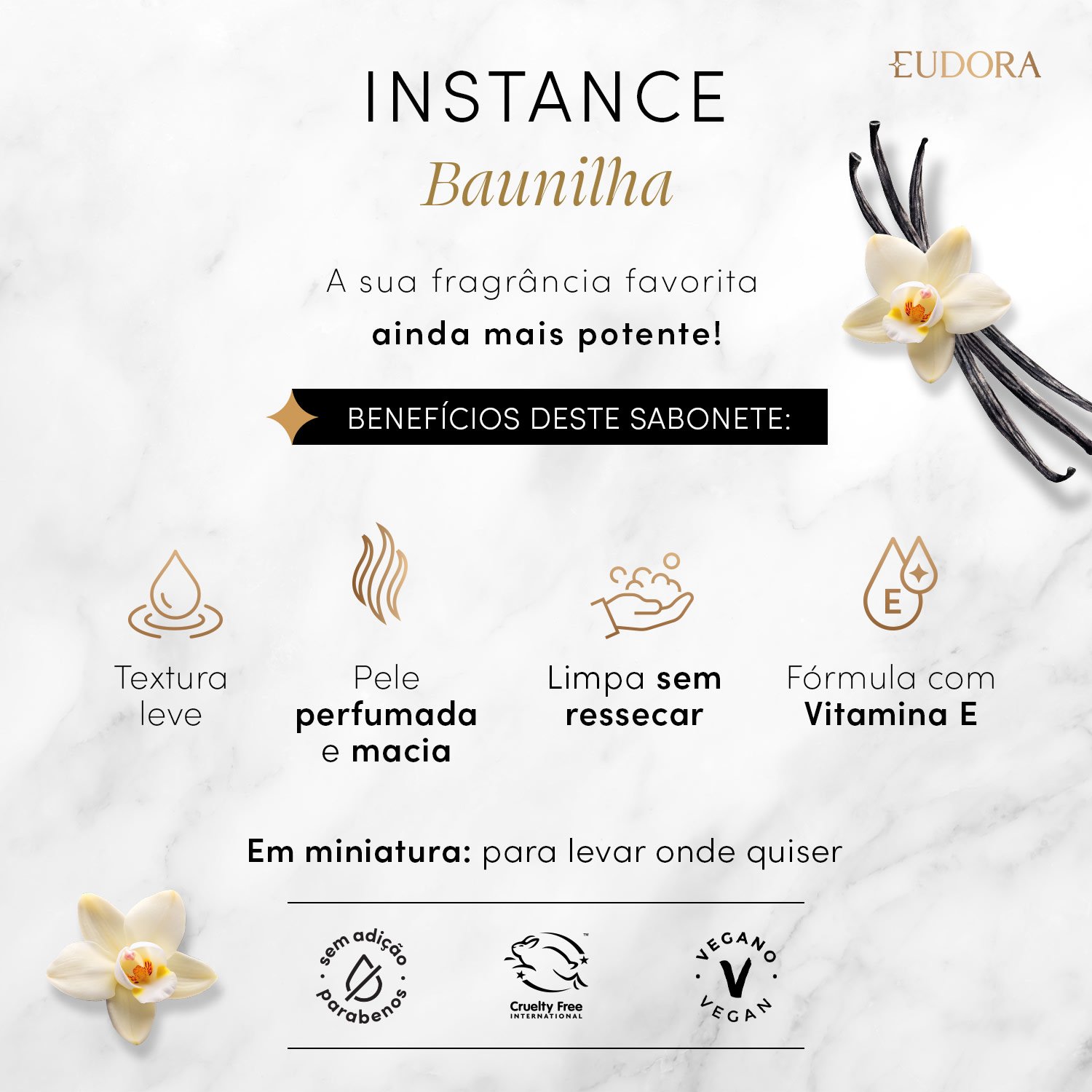 Eudora Instance Sabonete Líquido Perfumado Baunilha 75ml 75ml 4