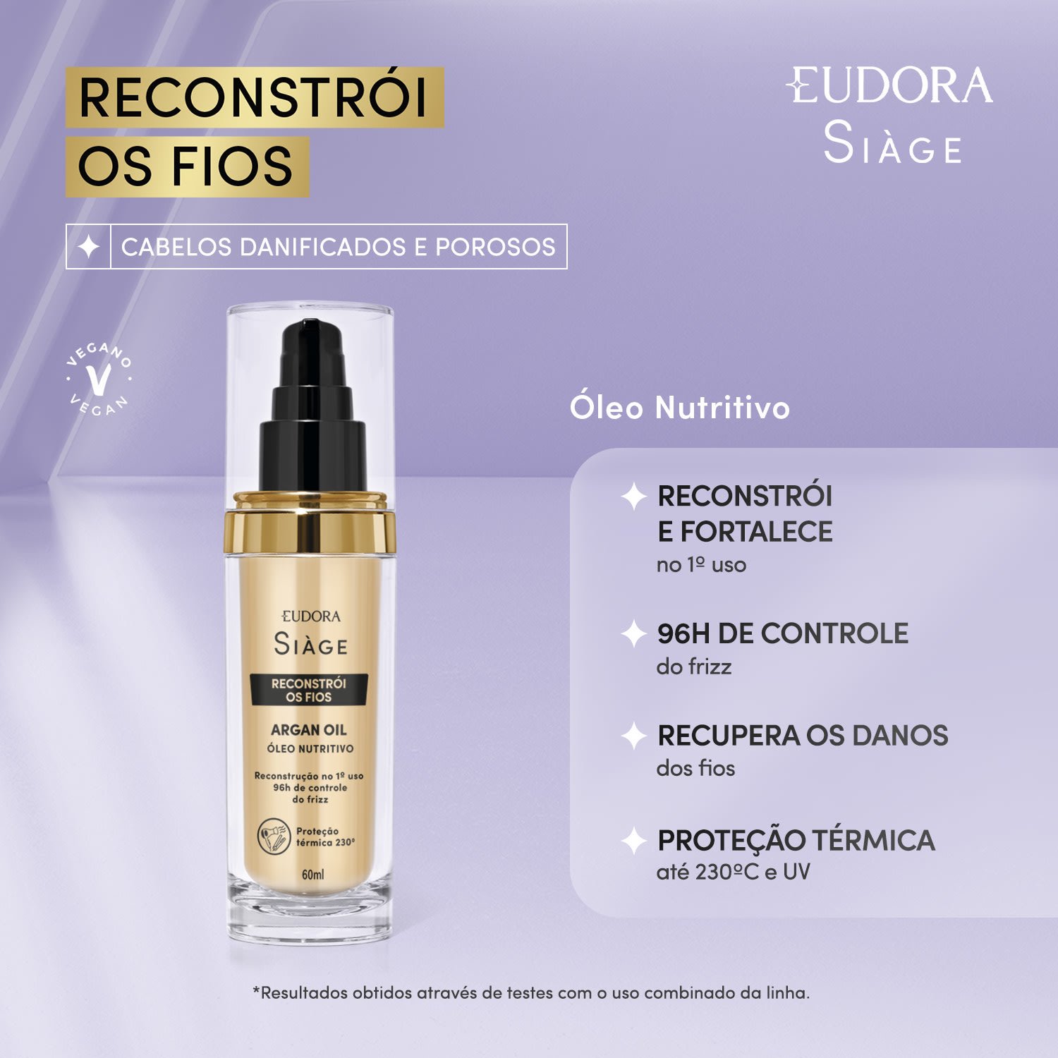 Eudora Siàge Argan Oil Reconstrói os Fios 60ml 60ml 2
