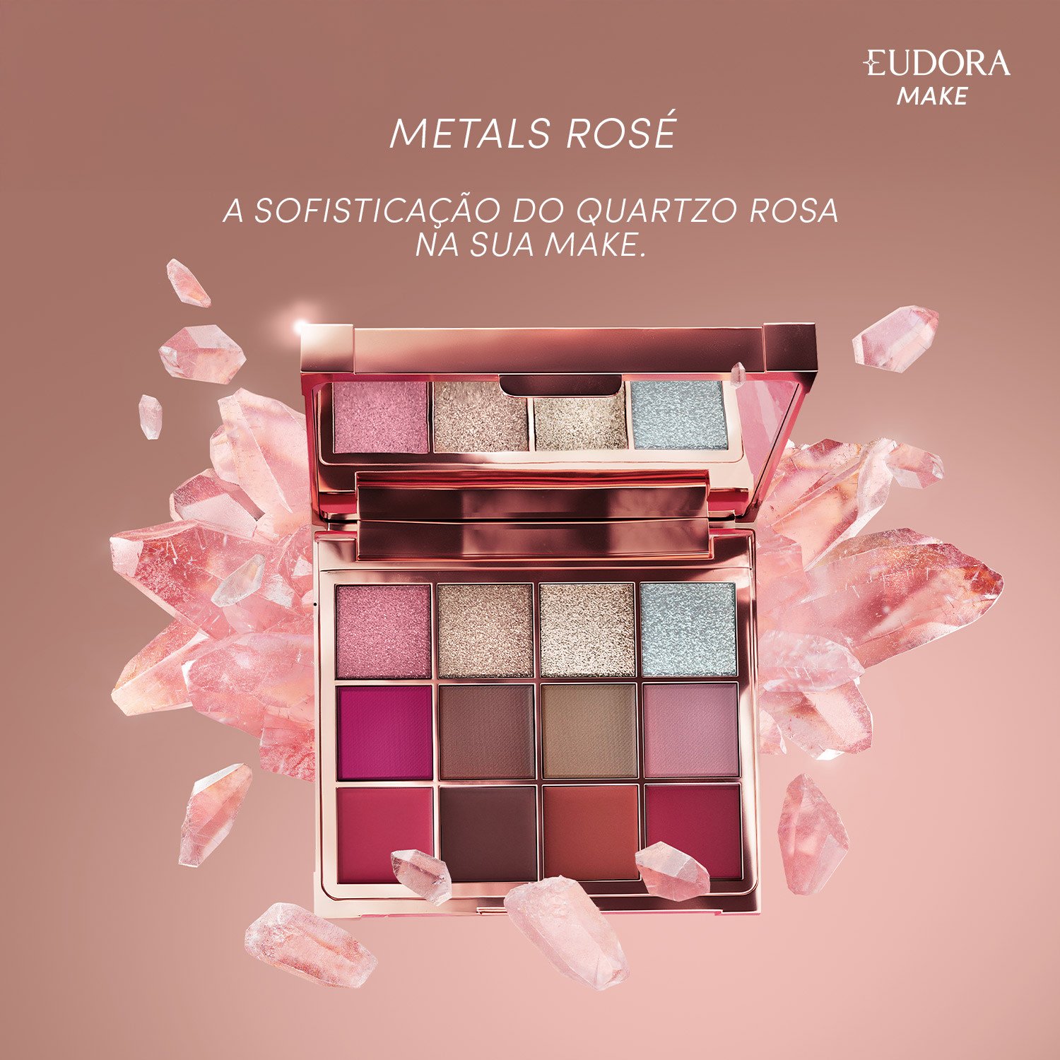Eudora Make Paleta Multifuncional Clutch Metals Rosé 10g 10g 3