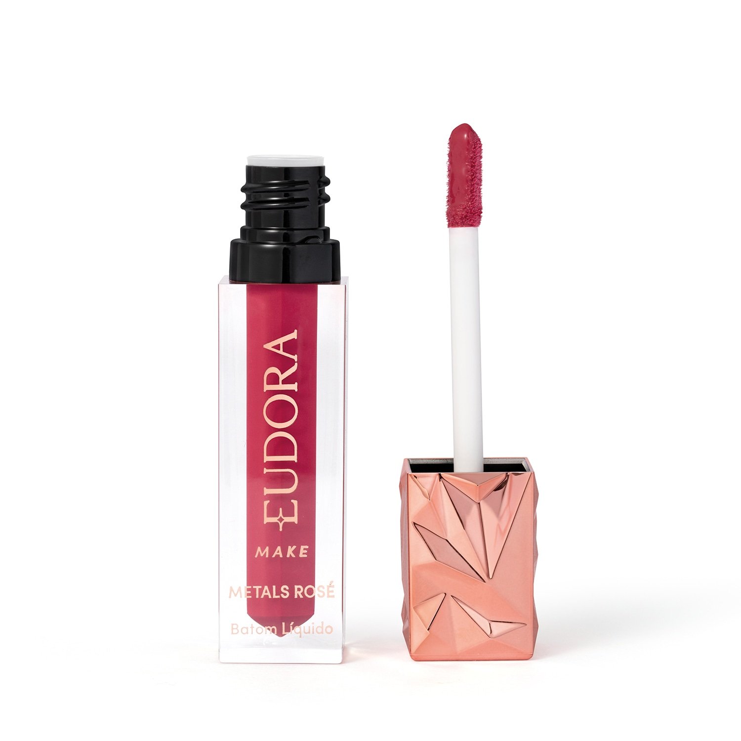 Batom Líquido Cremoso Metals Rosé Malva Refinado Eudora Make 2,5ml Malva Refinado 1