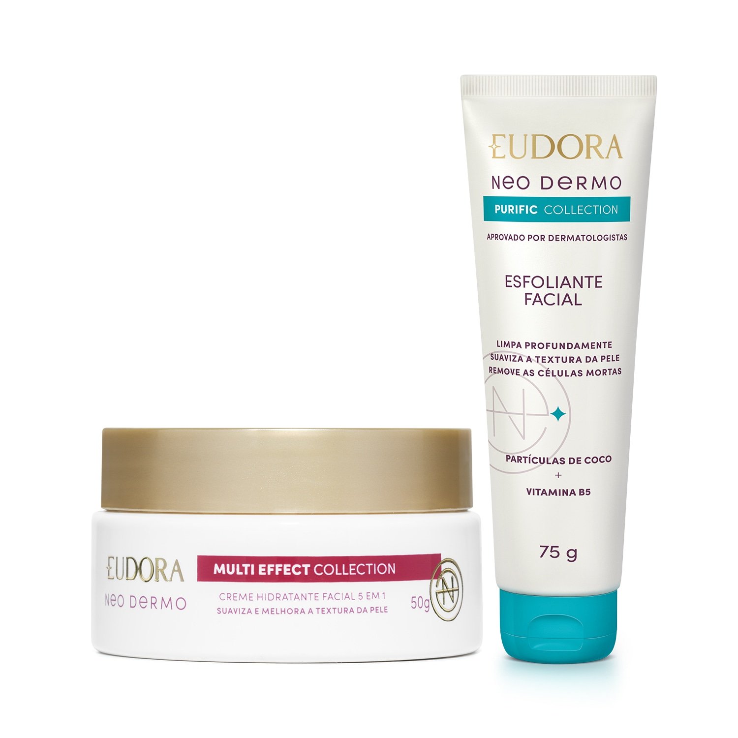 Combo Neo Dermo:  Esfoliante Facial Purific  75g + Creme Hidratante Facial Multi Effect 50g