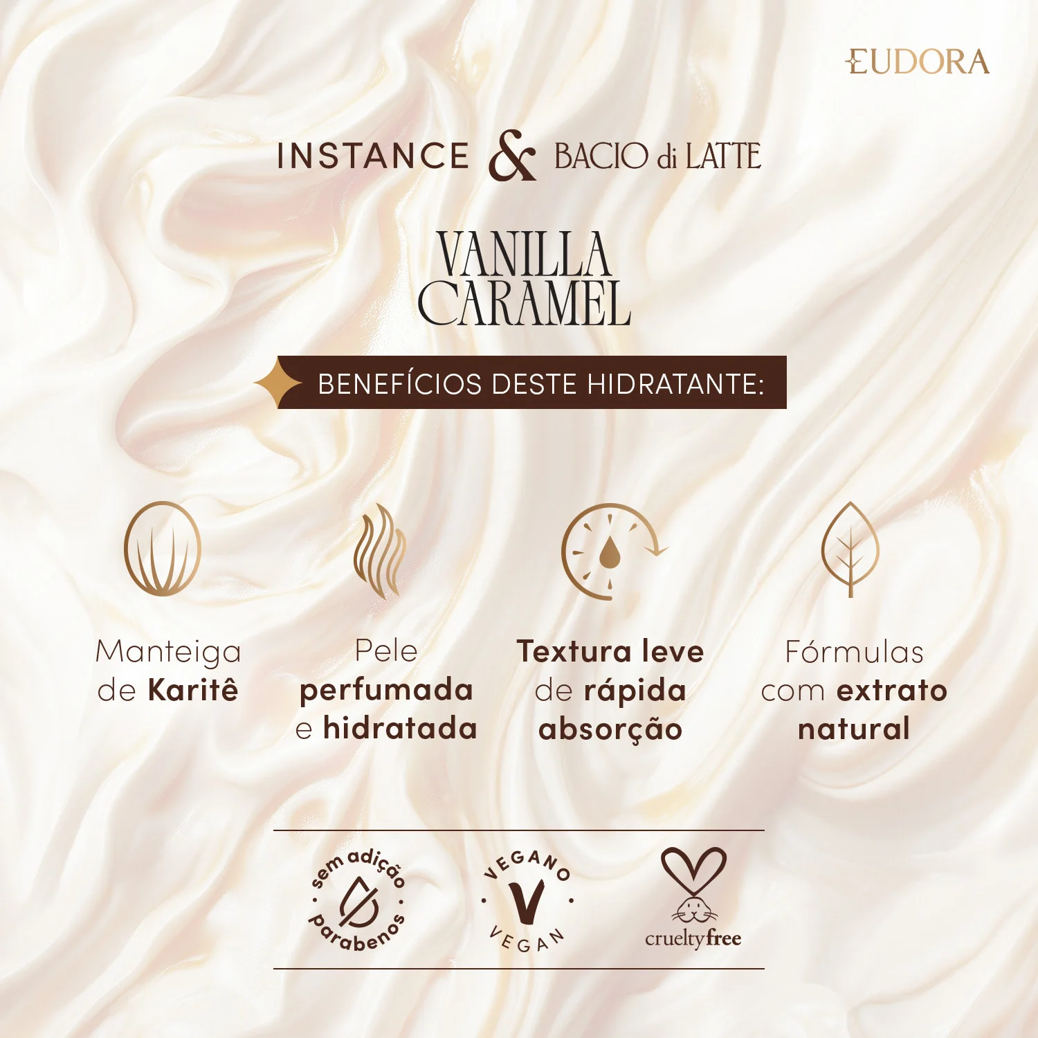 Creme Hidratante Desodorante Corporal Instance Vanilla Caramel 400ml 400ml 2