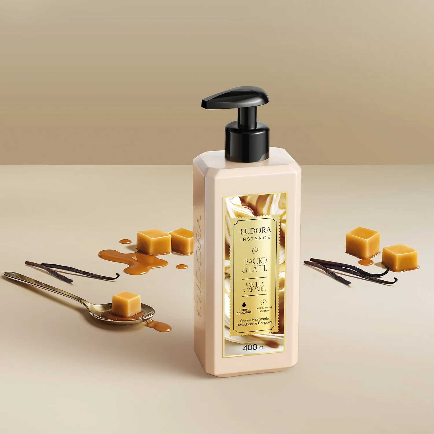 Creme Hidratante Desodorante Corporal Instance Vanilla Caramel 400ml 400ml 3