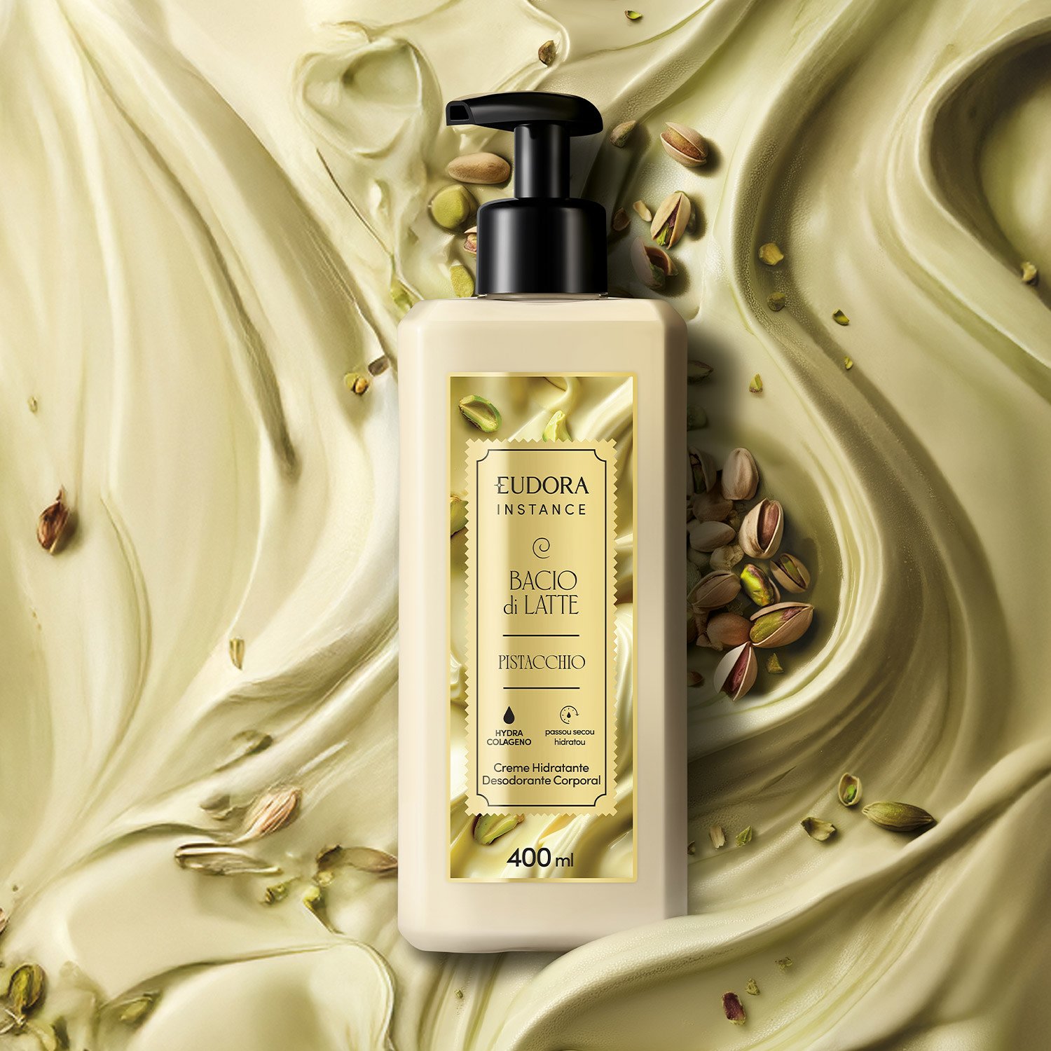 Eudora Instance Creme Hidratante Corporal Pistacchio 400ml 400ml 6