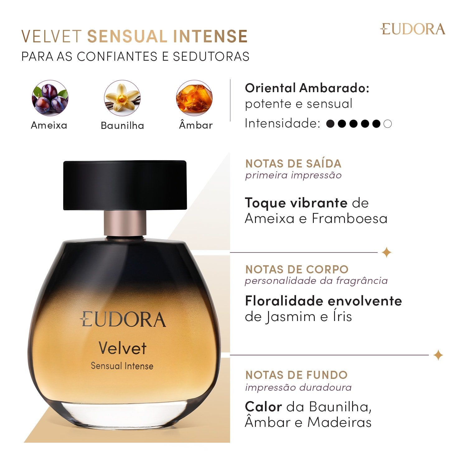 Eudora Eudora Velvet Sensual Intense Desodorante Colônia 100ml 100ml 2
