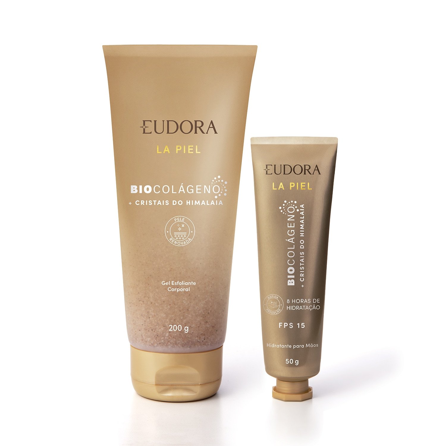 Combo La Piel Cristais Do Himalaia: Gel Esfoliante Corporal 200g + Creme Hidratante Para As Mãos FPS 15 50g