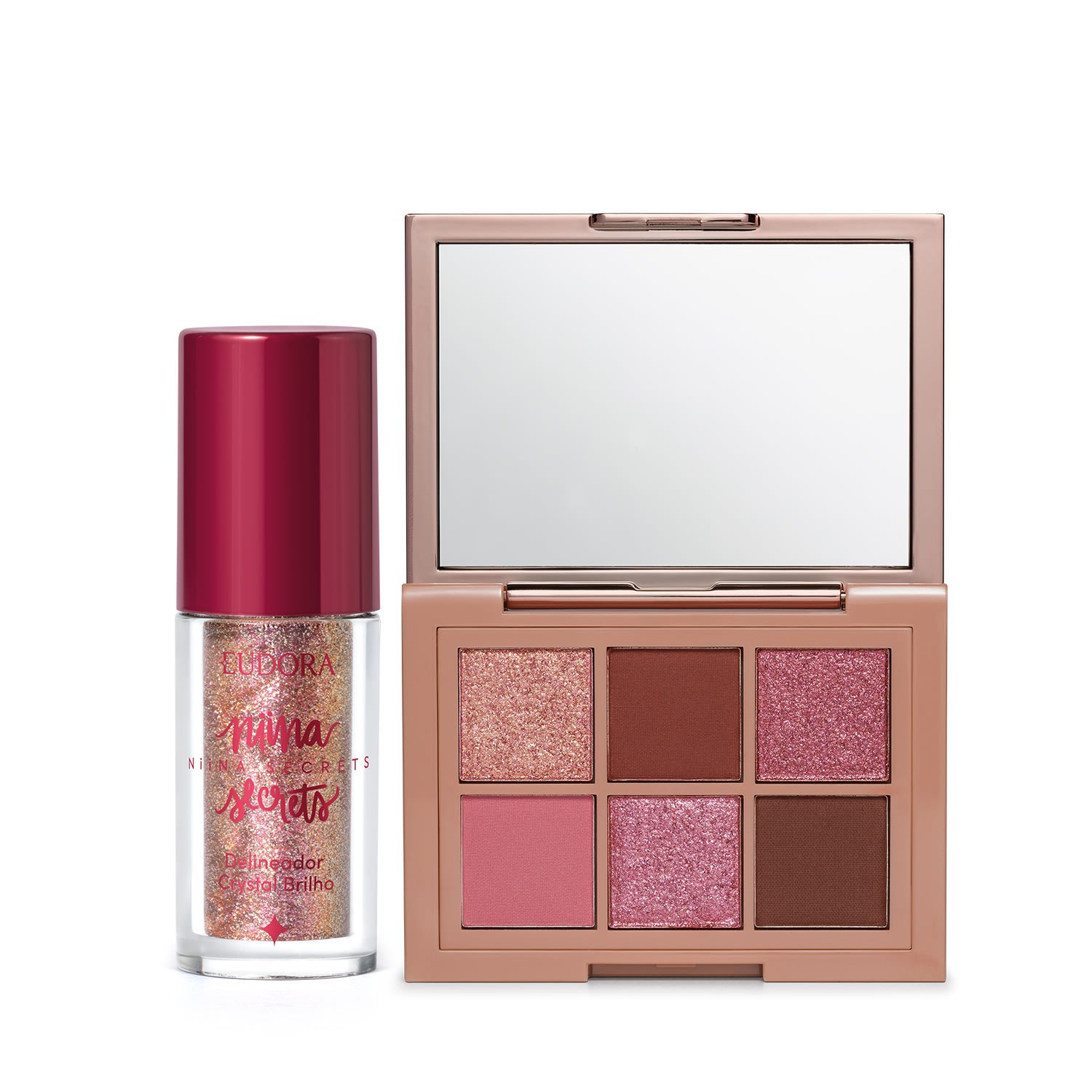 Combo Niina Secrets: Delineador Crystal Brilho 3g + Paleta de Sombras Shine 5,4g