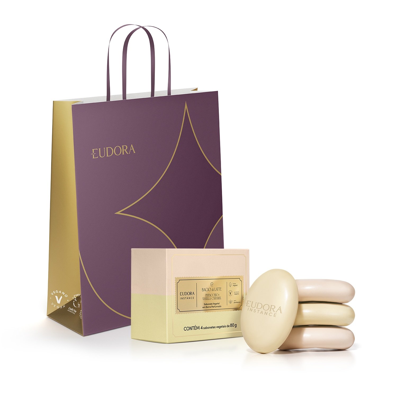 Combo Instance: Sabonete em Barra Gelatos Sortidos 4x80g + Sacola