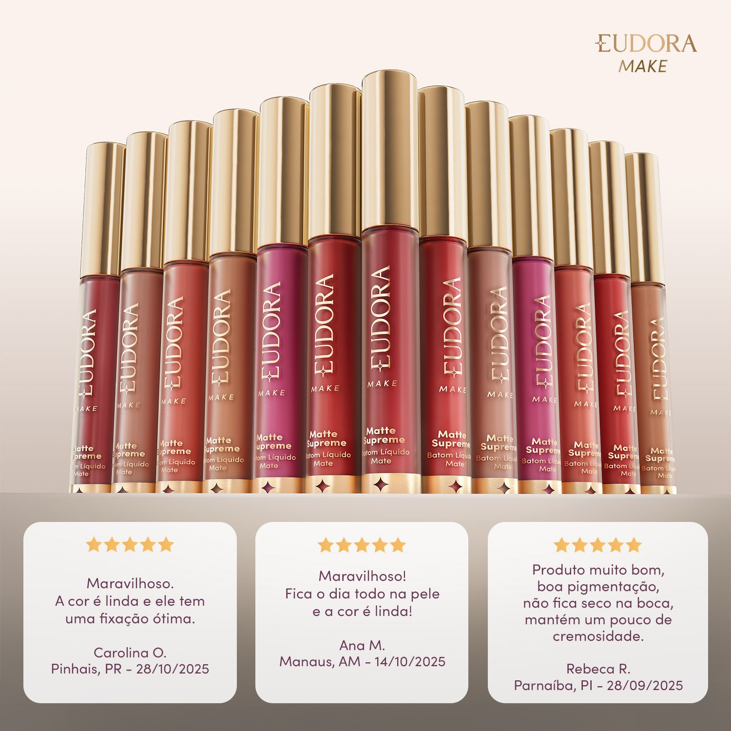 Eudora Make Batom Líquido Matte Supreme Nude Exclusivo 4ml Nude Exclusivo 5
