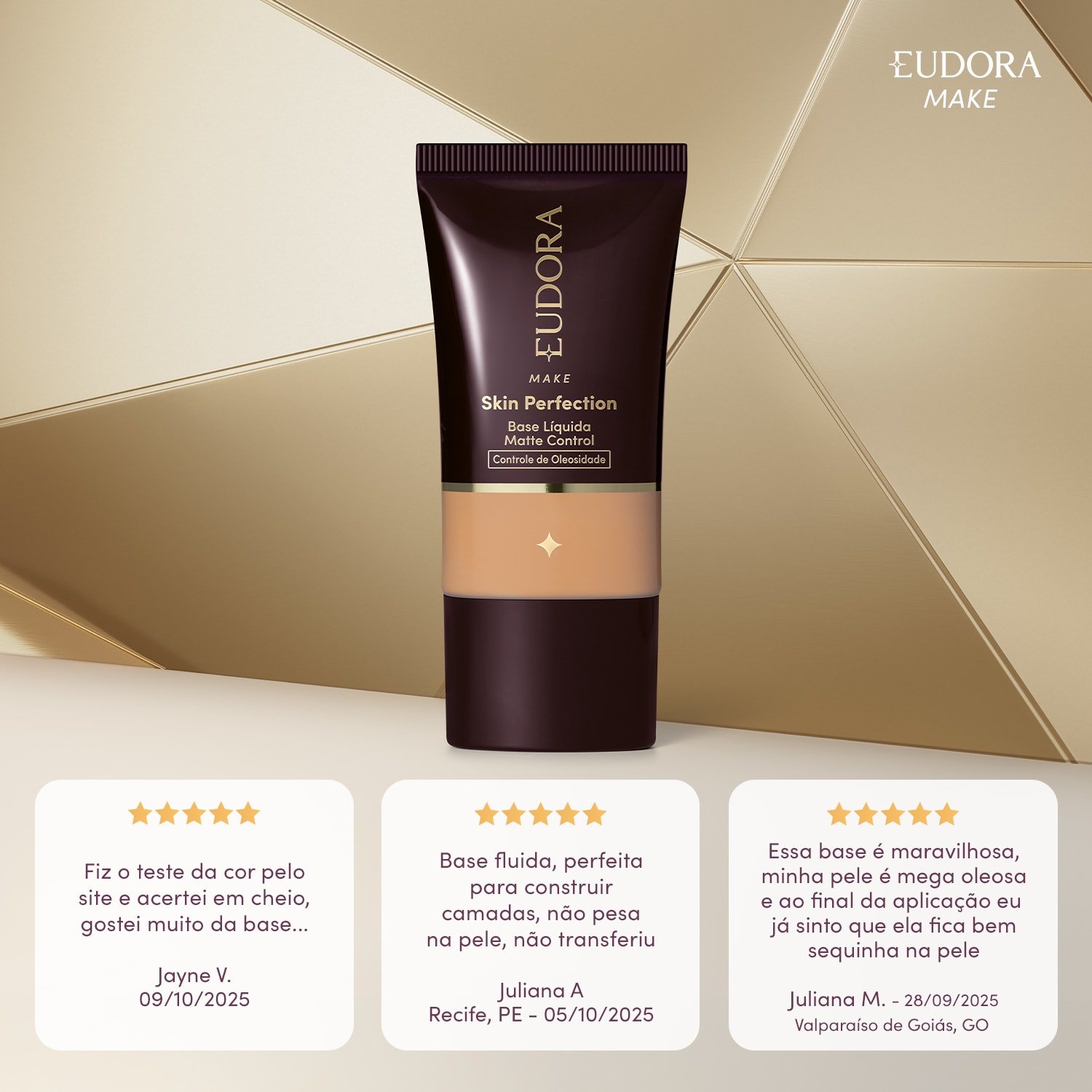 Eudora Make Base Líquida Control Skin Perfection 225N 30ml Cor 225N 5