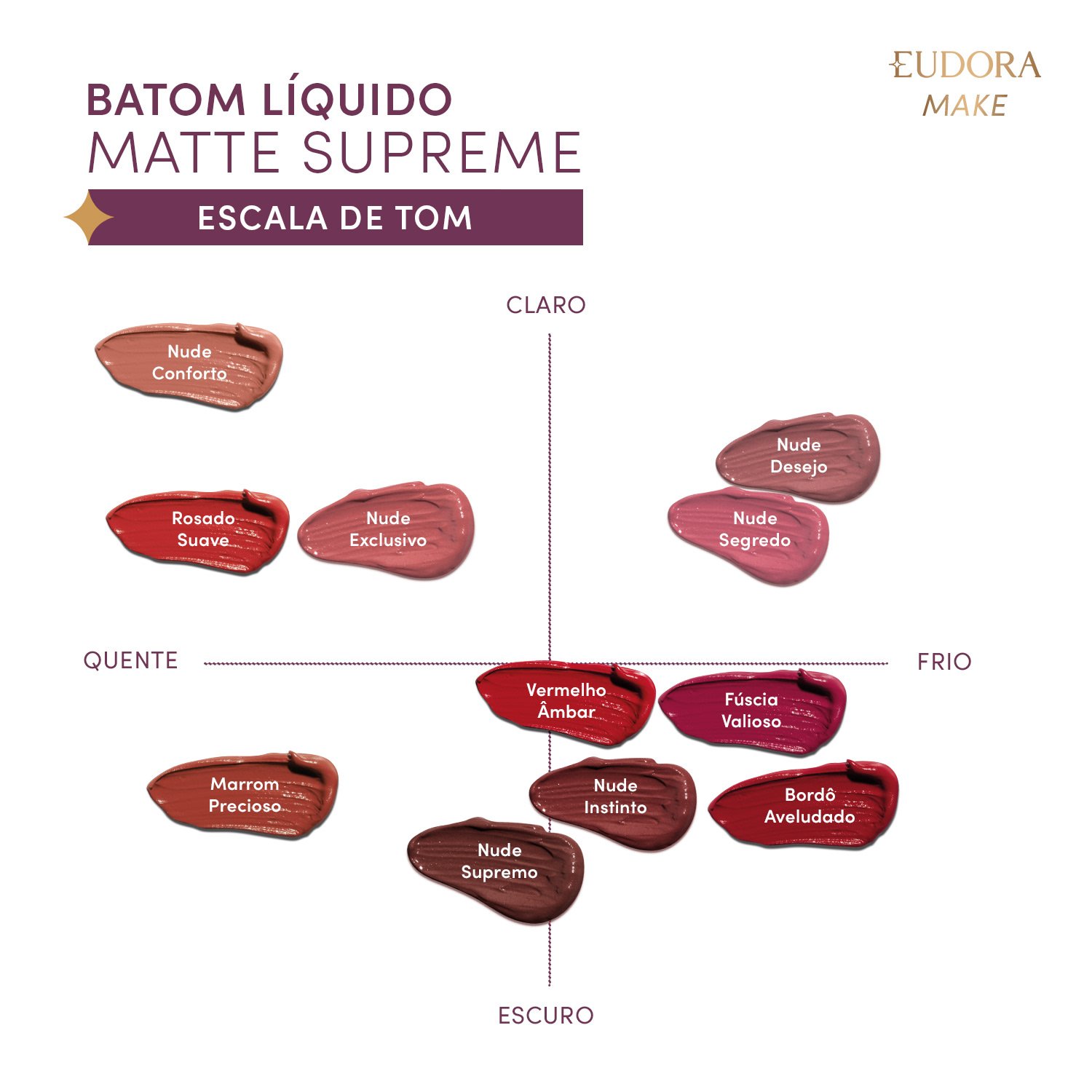 Eudora Make Batom Líquido Matte Supreme Nude Supremo 4ml Nude Supremo 5