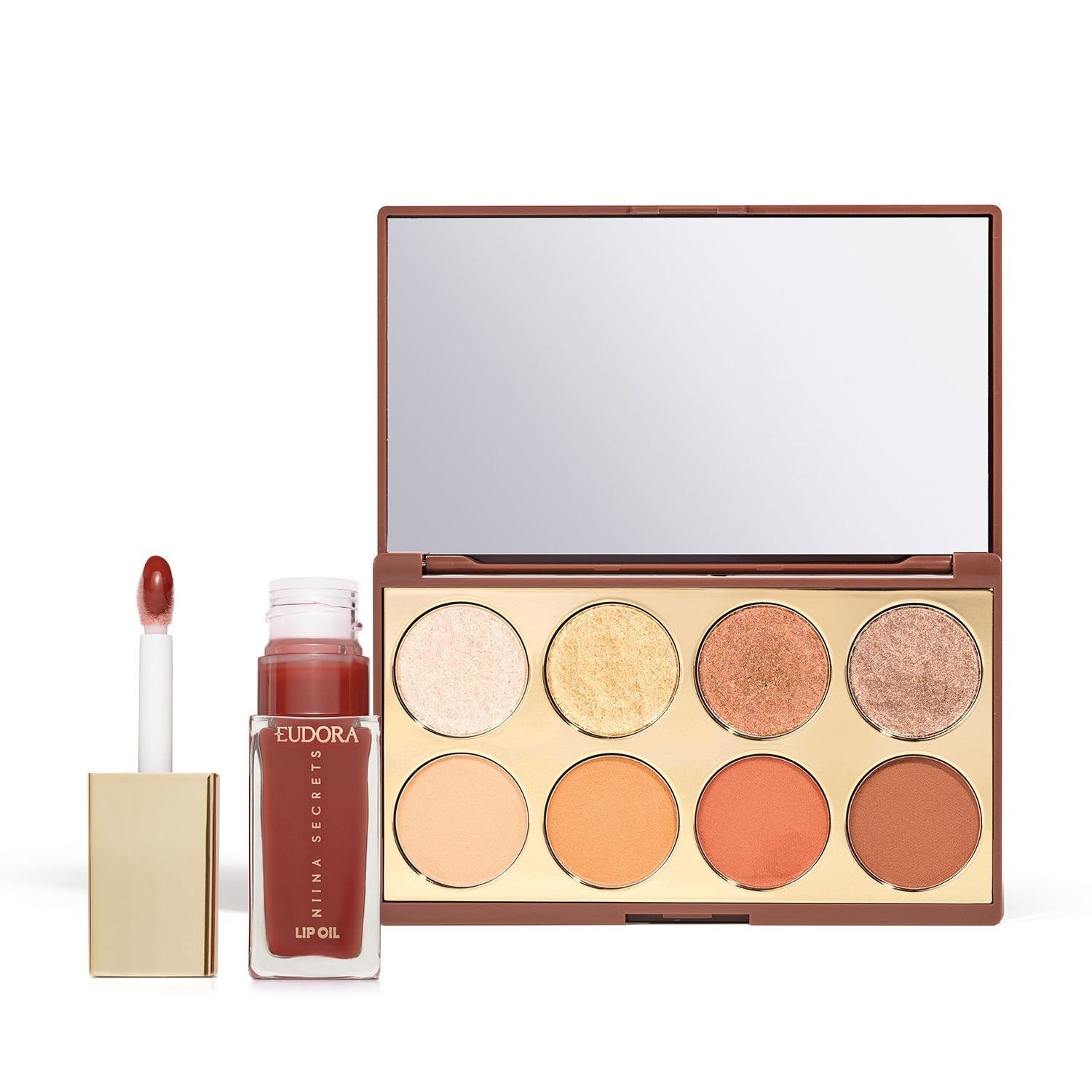 Combo Niina Secrets: Paleta De Sombras Neutrals 5,6g + Lip Oil Rosa Magnífica 7ml