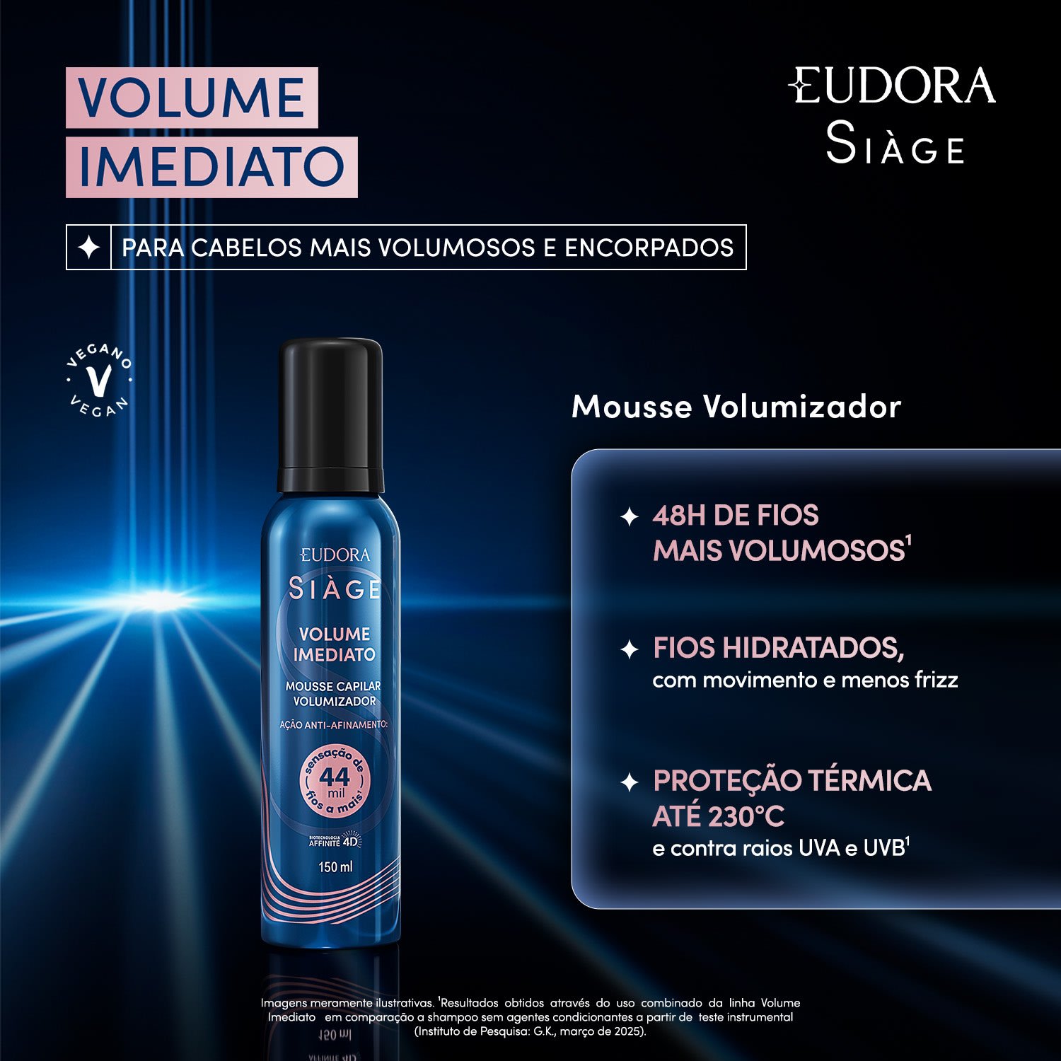 Eudora Siàge Mousse Volumizador Volume Imediato 150ml 150ml 2