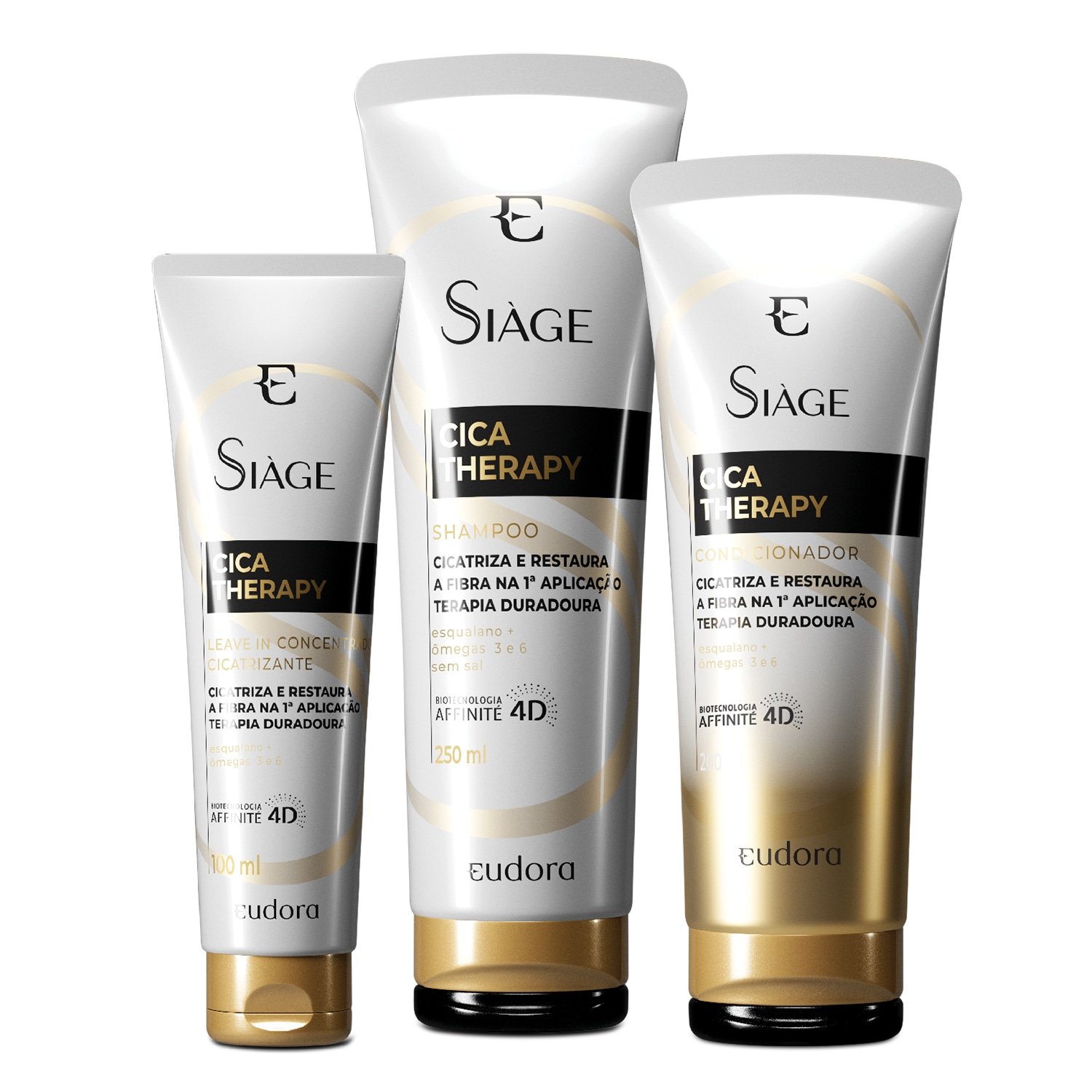 Combo Siàge Cica-Therapy: Shampoo 250ml + Condicionador 200ml + Leave-In 100ml ÚNICO 1