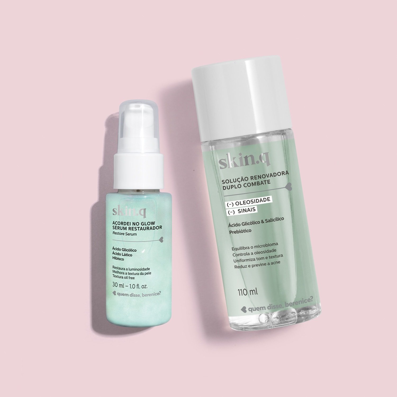 Quem disse, Berenice? Kit Skin.q: Sérum Restaurador 30ml + Solução Renovador Facial 110ml ÚNICO 2