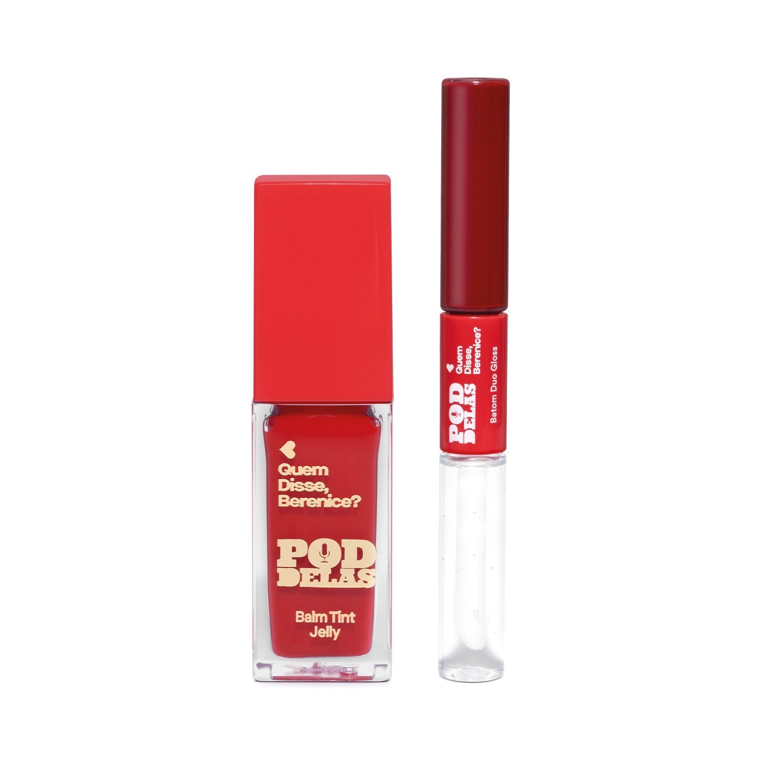 Combo QDB: Balm Tint Jelly Vermelho 6,5ml + Batom Duo Vermelho 8ml ÚNICO 1