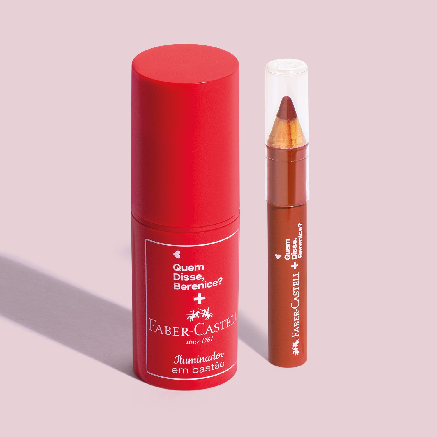 Combo QDB: Lápis Jumbo 3 Em 1 Damasco 1,2g + Iluminador Facial Em Bastão 5g ÚNICO 3