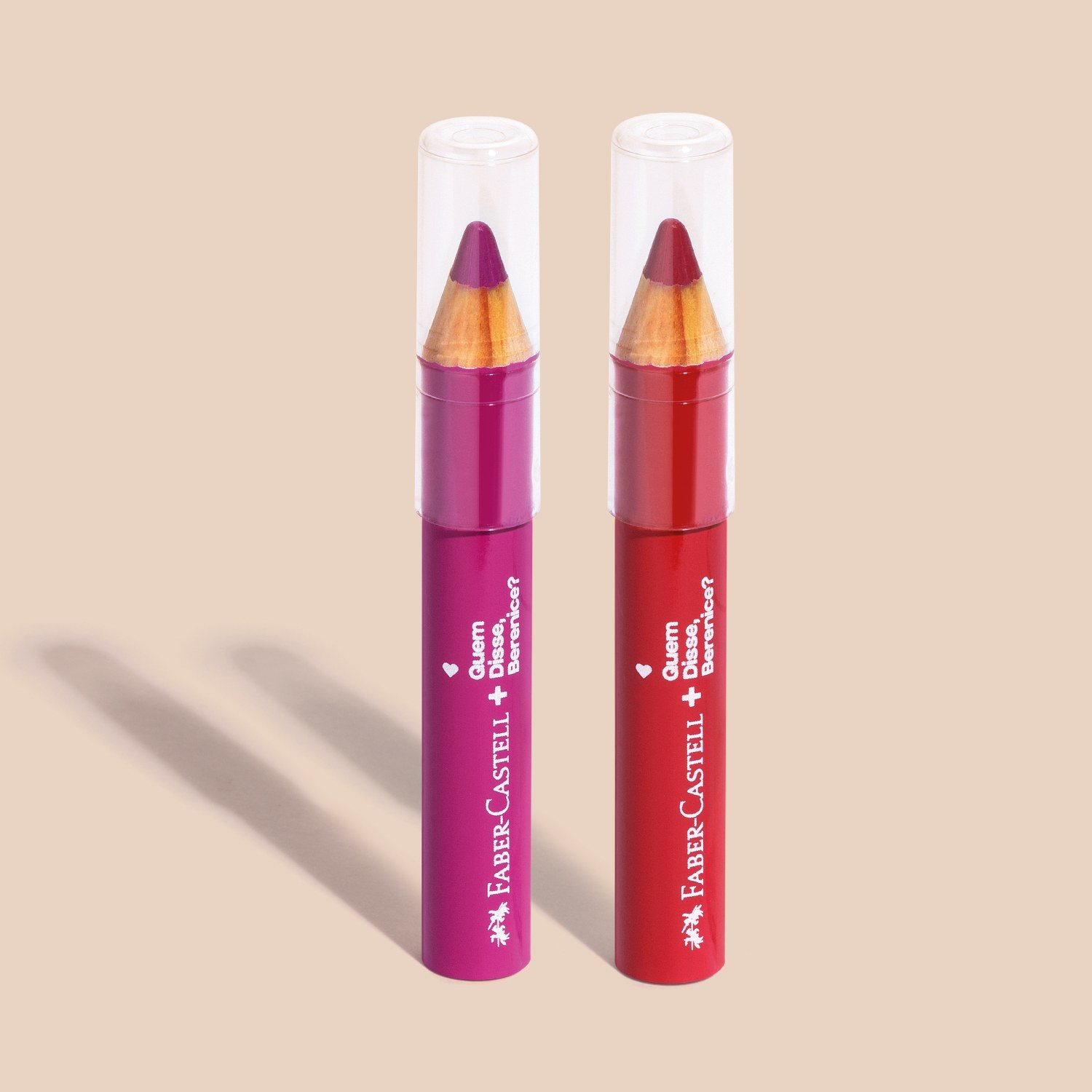 Combo QDB Lápis Jumbo 3 Em 1: Vermelho 1,2g + Rosa 1,2g Multicores 2