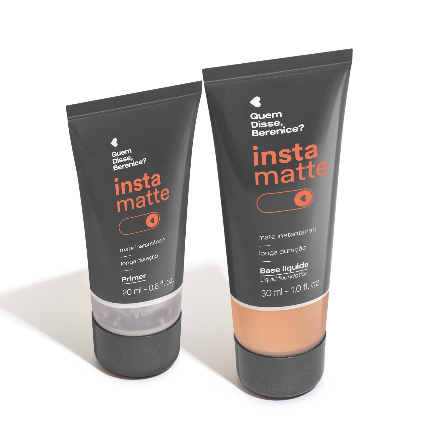 Combo Instamatte: Primer Facial Líquido 20ml + Base Líquida 185F 30ml Cor 185F 1