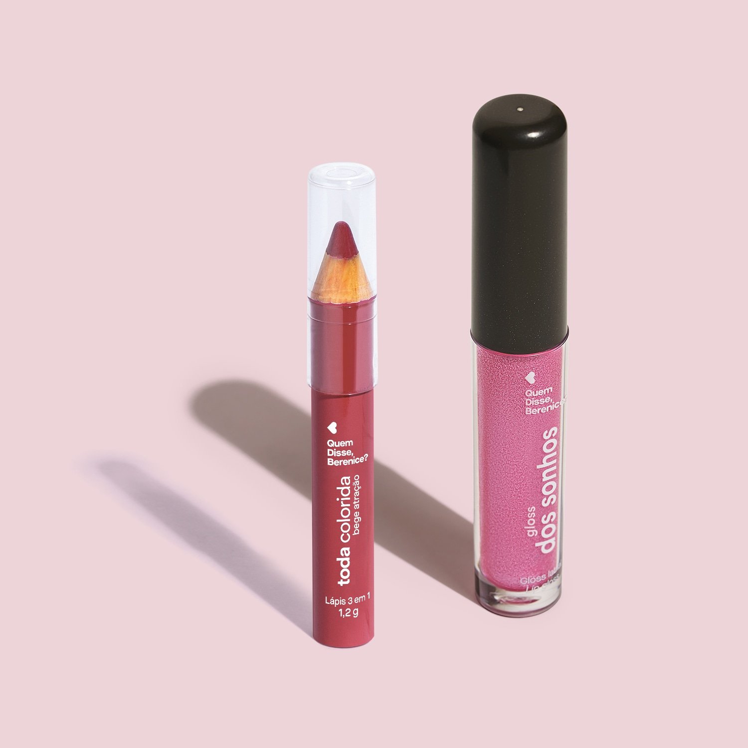 Combo Pretty Pink: Gloss Labial Rosa Rosadex 4ml + Lápis Multifuncional Rosa Imaginação 1,2g Multicores 2