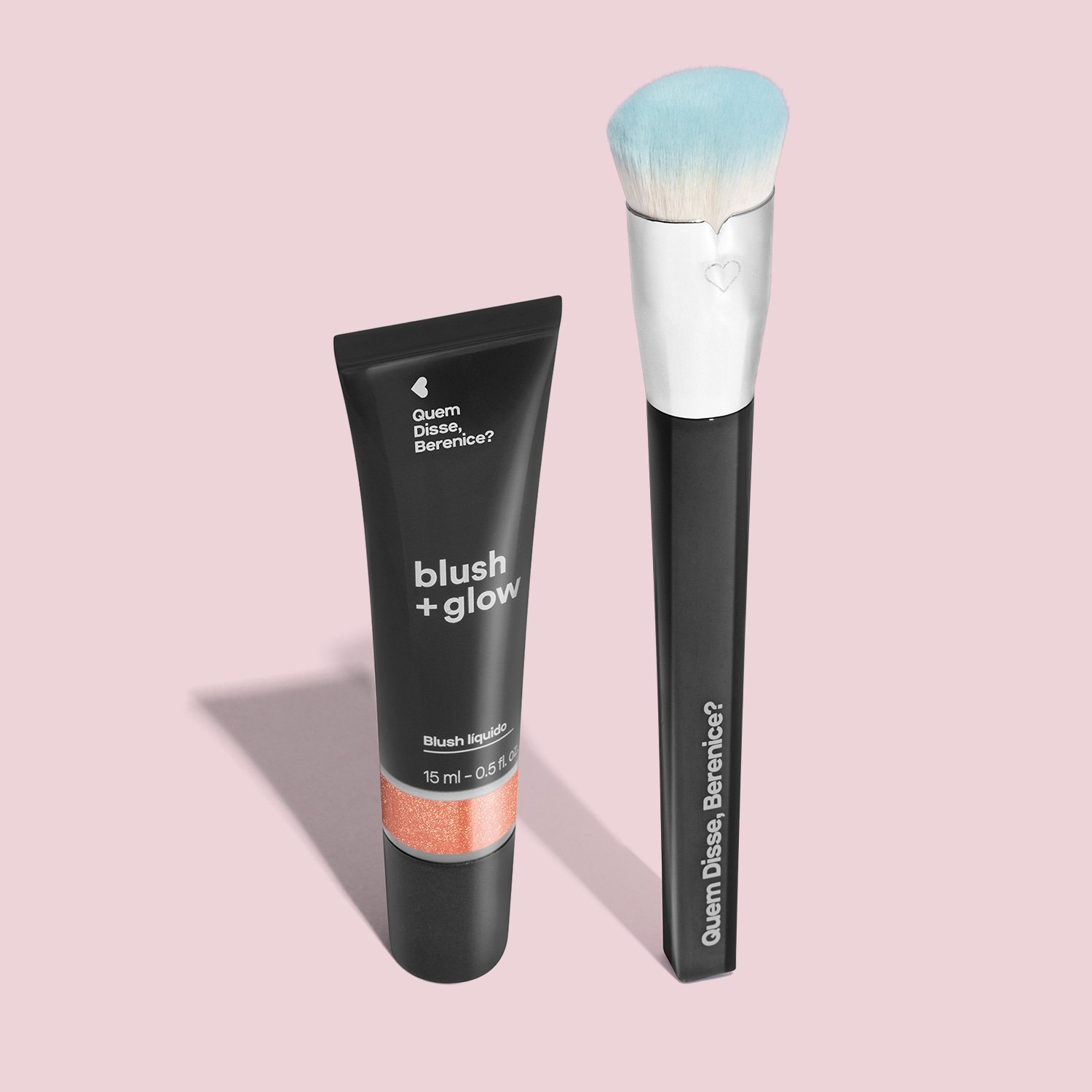 Combo Blush Líquido Rosa Rosadourex 15 ml + Pincel Super Denso Rosadourex 2