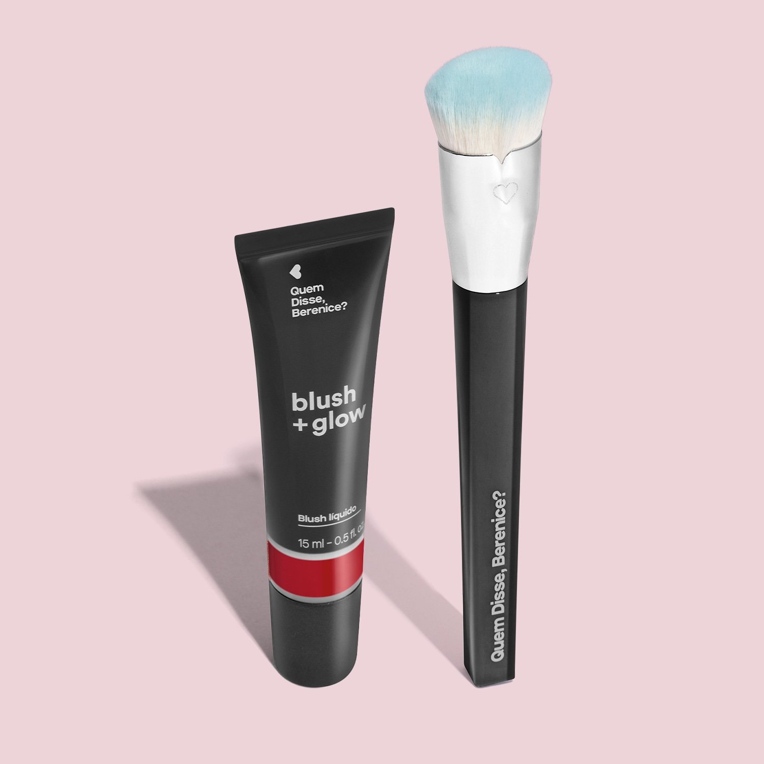 Combo Blush Líquido Vermelho Lichiali  15 ml + Pincel Super Denso Lichiali 2