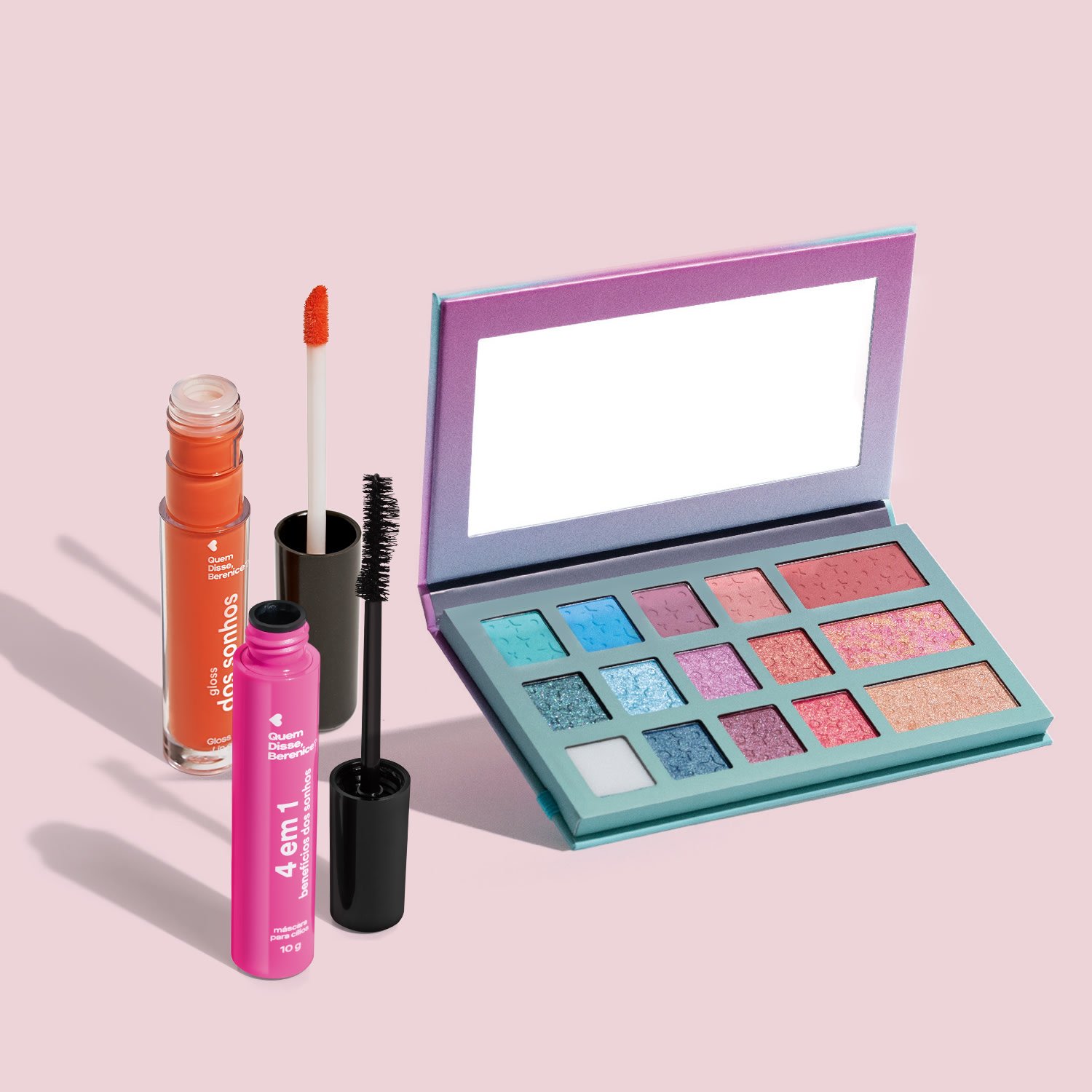 Combo Dos Sonhos: Paleta Multifuncional 24,6g + Máscara Para Cílios 10g + Gloss Labial Coral 4ml ÚNICO 2