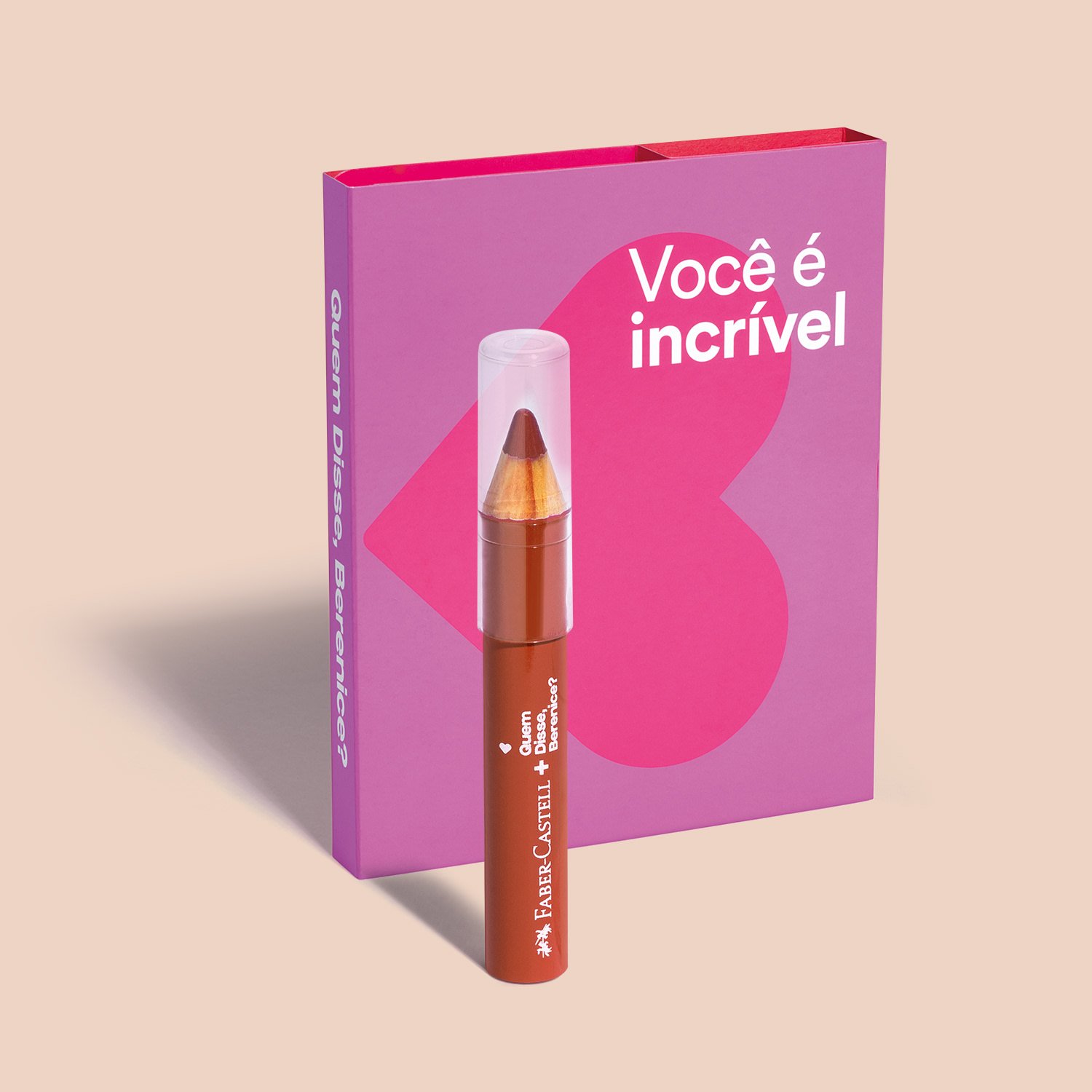 Combo Presente: Lápis Jumbo 3 em 1 Marrom 1,2g + Cartão Presenteável