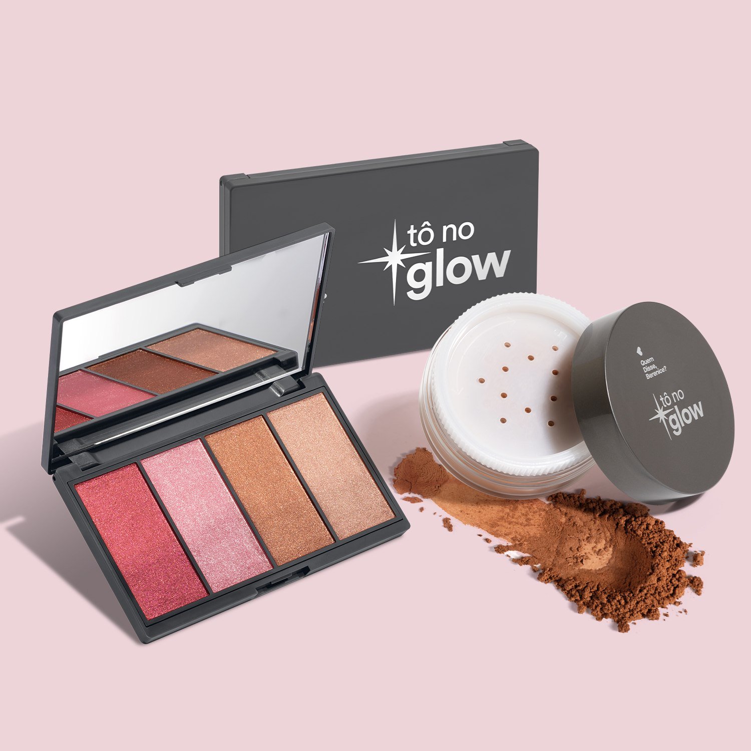 Combo Make Natural Tô No Glow: Paleta de Maquiagem Multifuncional 14,2g + Pó Solto Translúcido Cor 4 9g ÚNICO 2