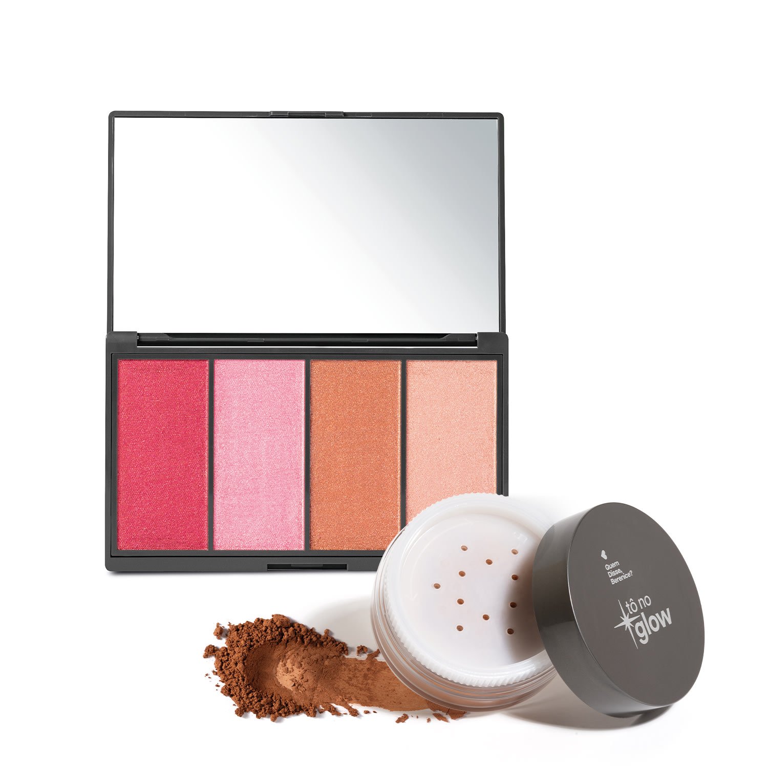 Combo Make Natural Tô No Glow: Paleta de Maquiagem Multifuncional 14,2g + Pó Solto Translúcido Cor 4 9g ÚNICO 3