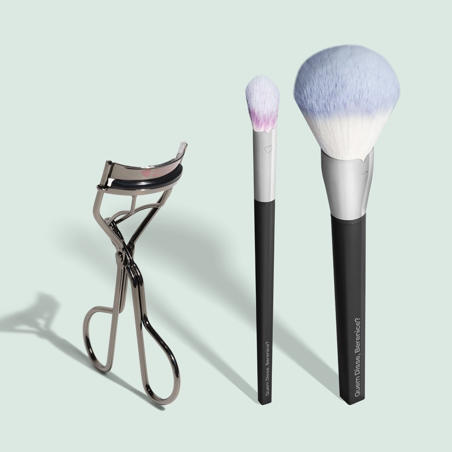 Combo Acessórios para Make: Pincel Pó + Pincel Corretivo + Curvador Cílios ÚNICO 2