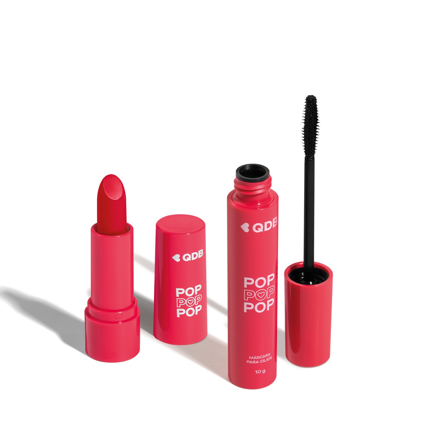 Combo POP: Batom Semi Matte Vermelho Icônico 3,6g + Máscara de Cílios 10g