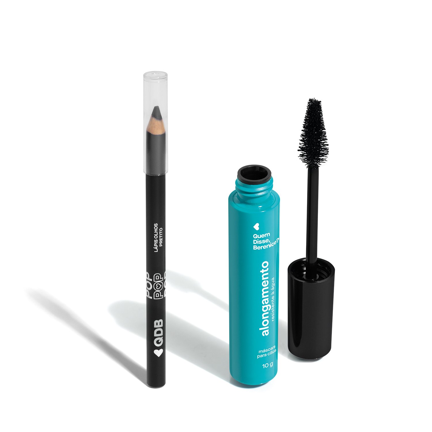 Combo Máscara de Cílios Resistente è Água 10g + Lápis Preto Para Olhos 1,1g