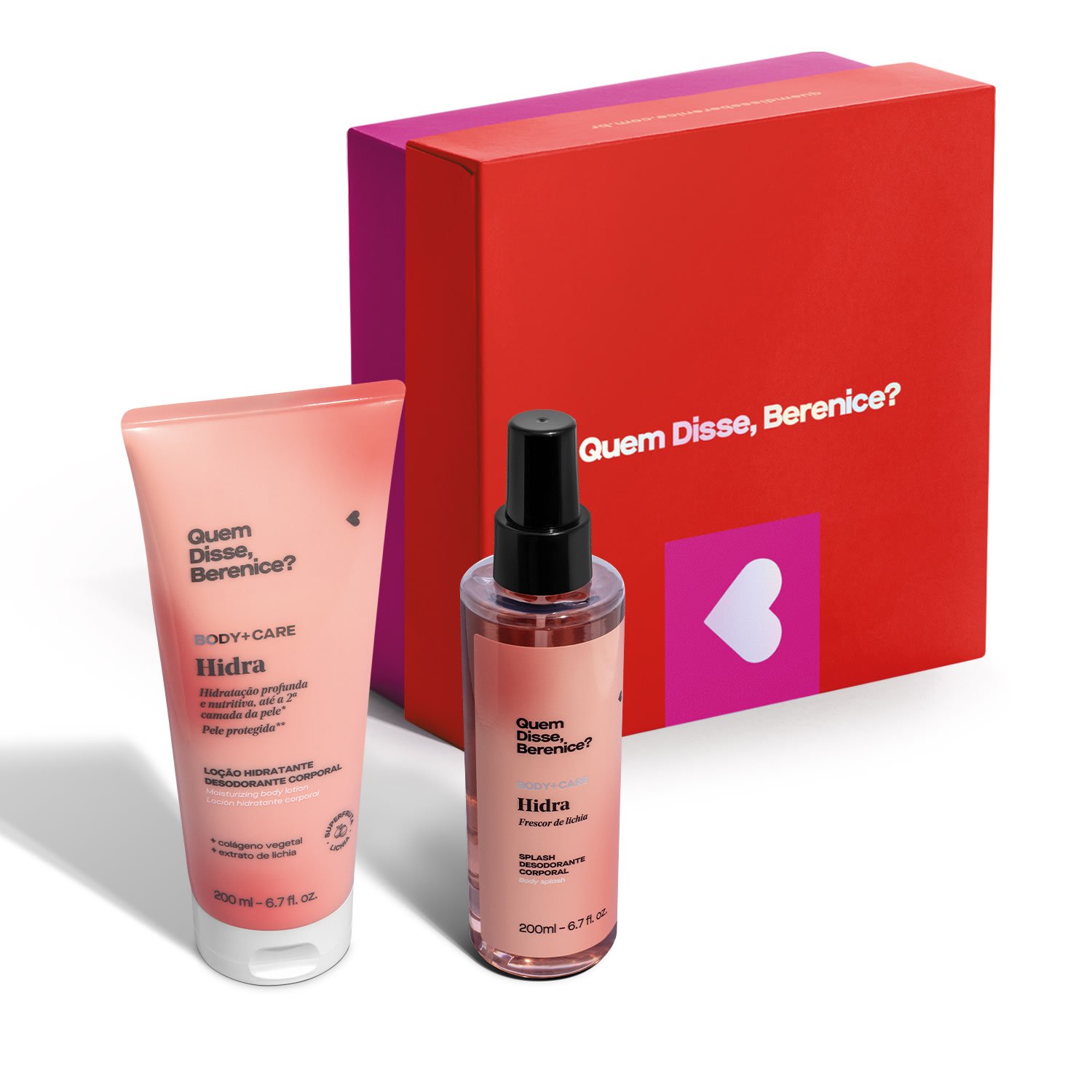 Combo Presente Hidra Body + Care:  Splash Desodorante Colônia 200ml+ Loção Hidratante Corporal 200ml + Caixa de Presente