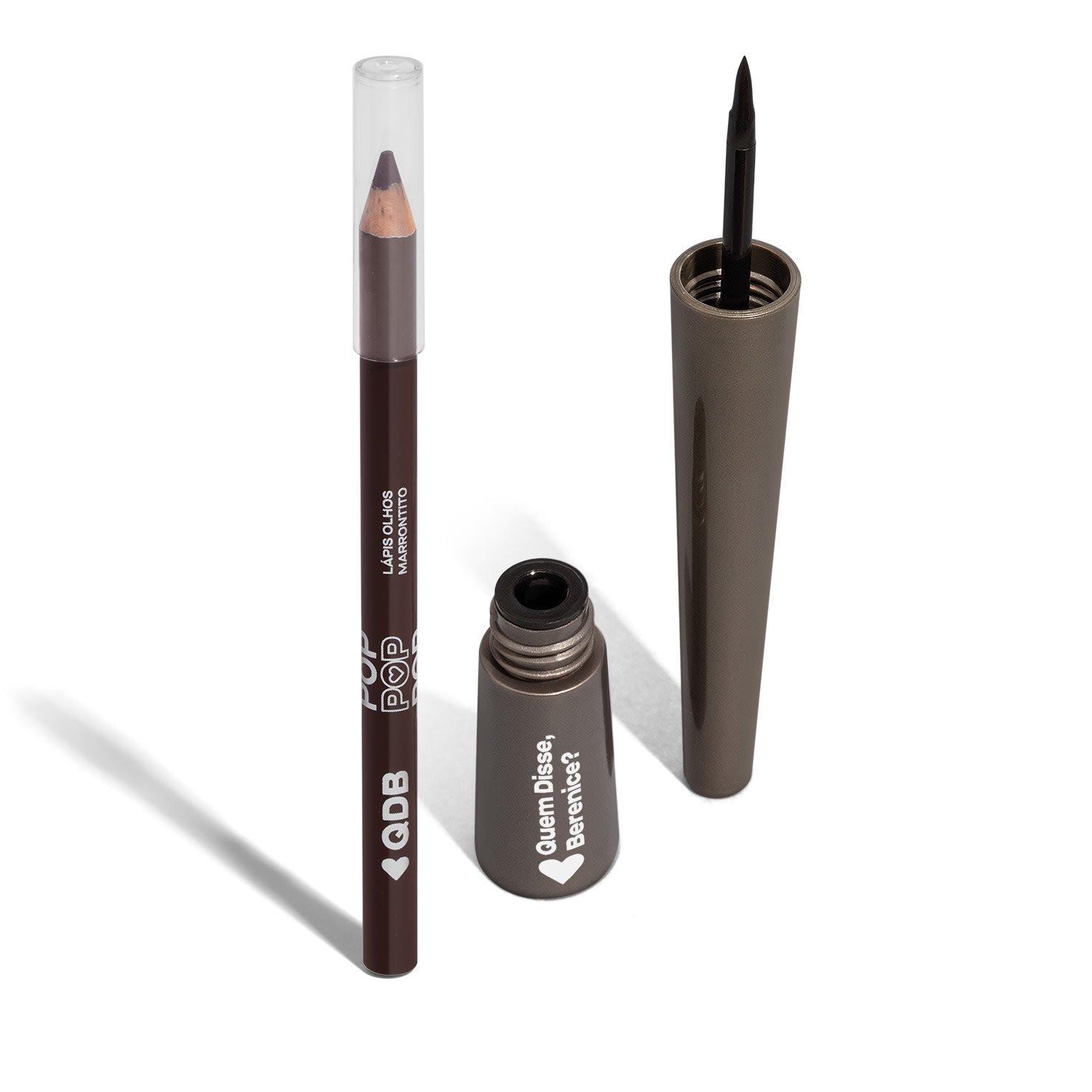 Combo Delineador Líquido Pretolino 2,5ml + Lápis Olhos Marronlito 1,2g