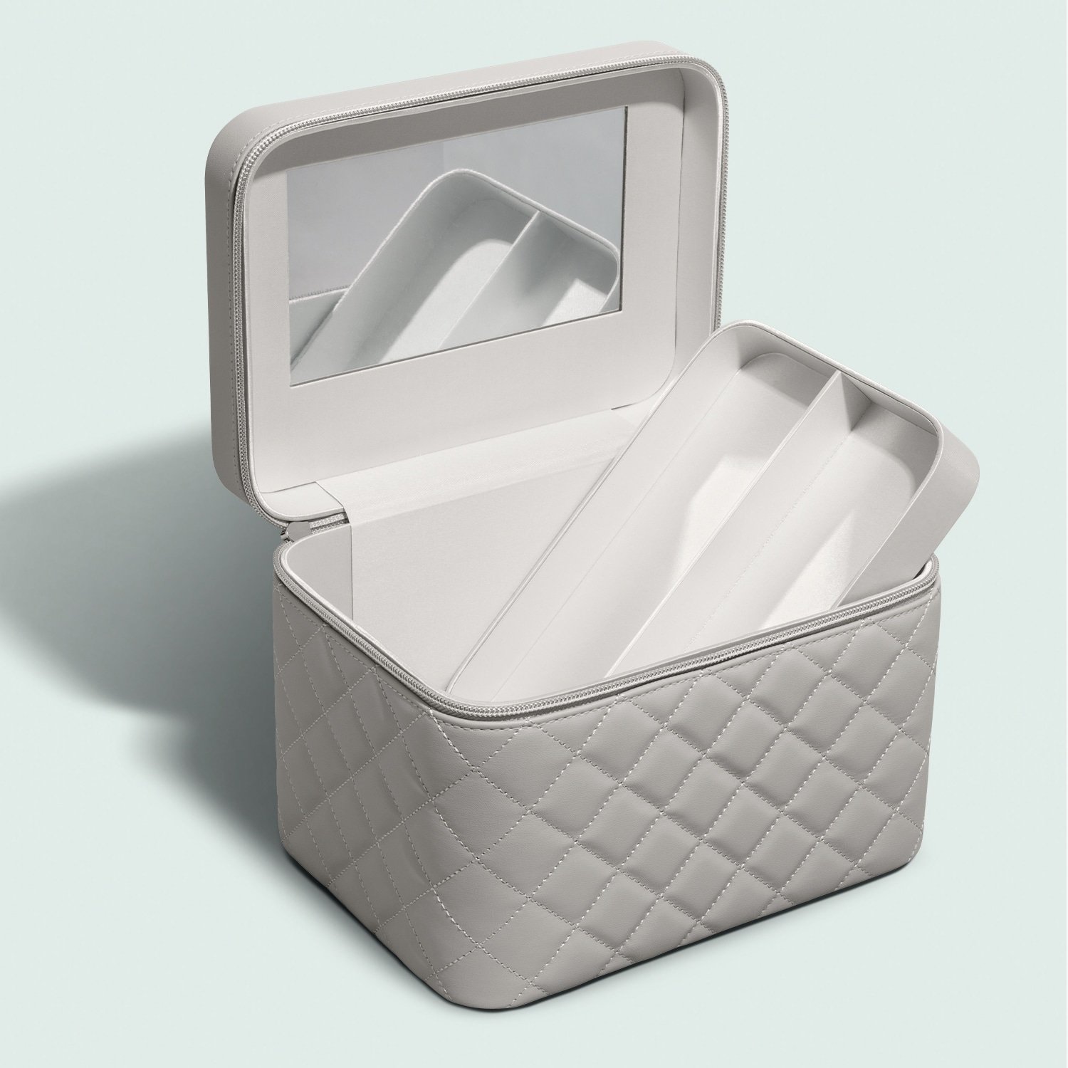 Quem disse, Berenice? Maleta de Make Cinza Bege 3