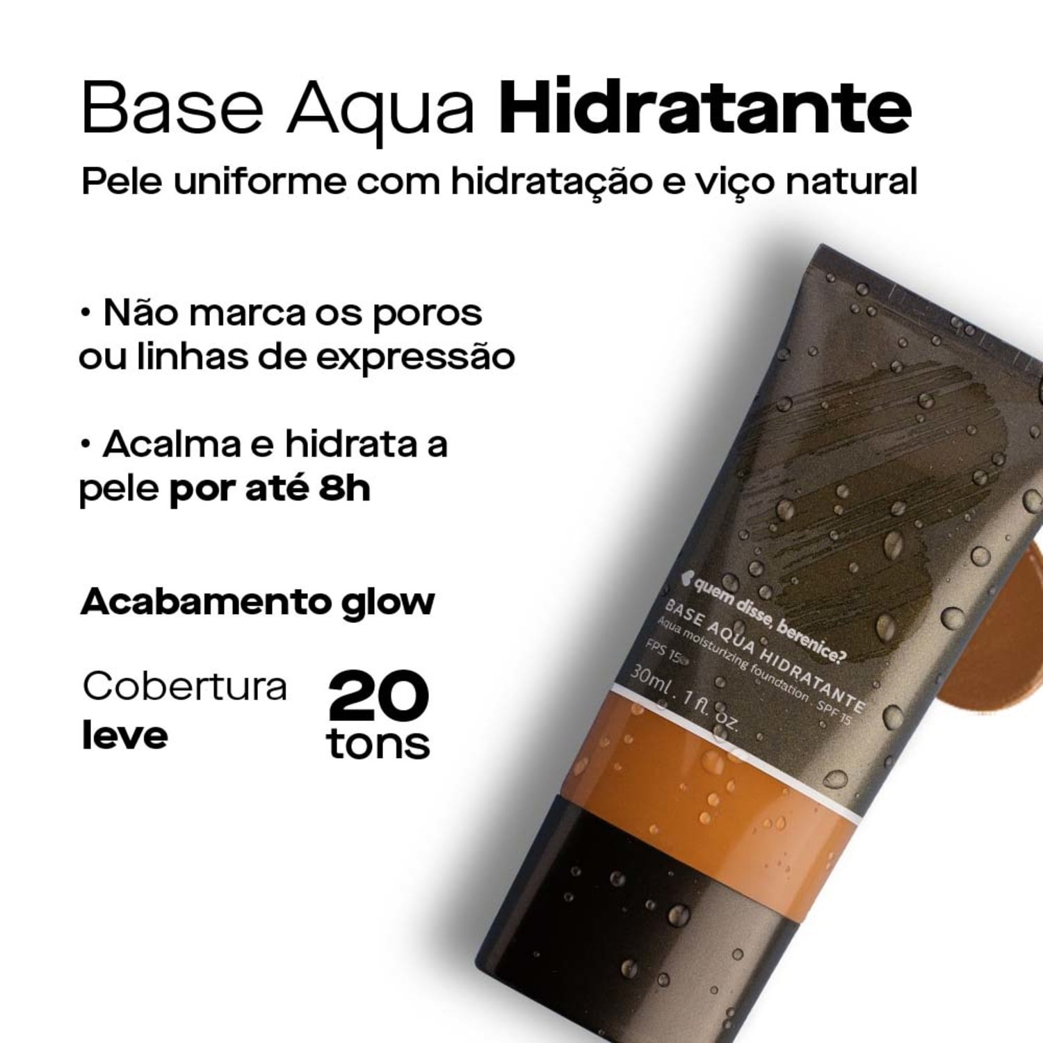 Base Aqua Hidratante Cor 14N 30ml Marrom 3