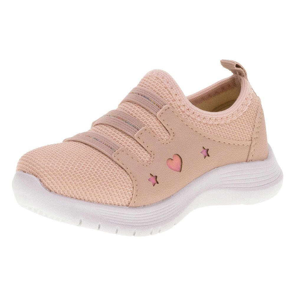 TÊNIS INFANTIL SLIP ON LILY KIDS - 19022 Bege/Rosa 1