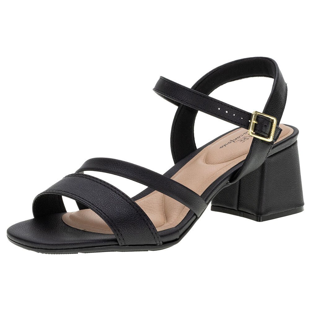 SANDÁLIA FEMININA SALTO BAIXO MODARE - 7172101 Preto 1