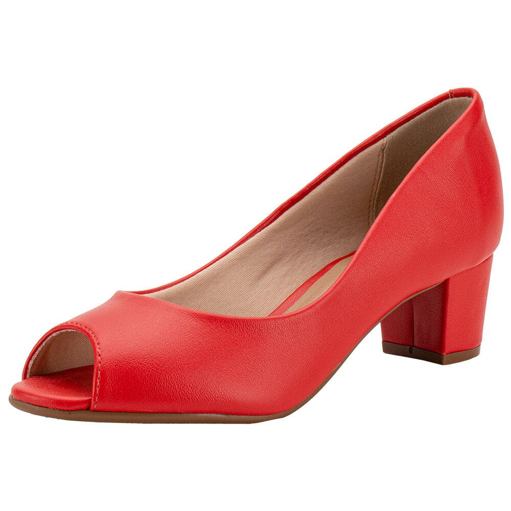 PEEP TOE FEMININO SALTO BAIXO BEIRA RIO - 4777300 Vermelho 1