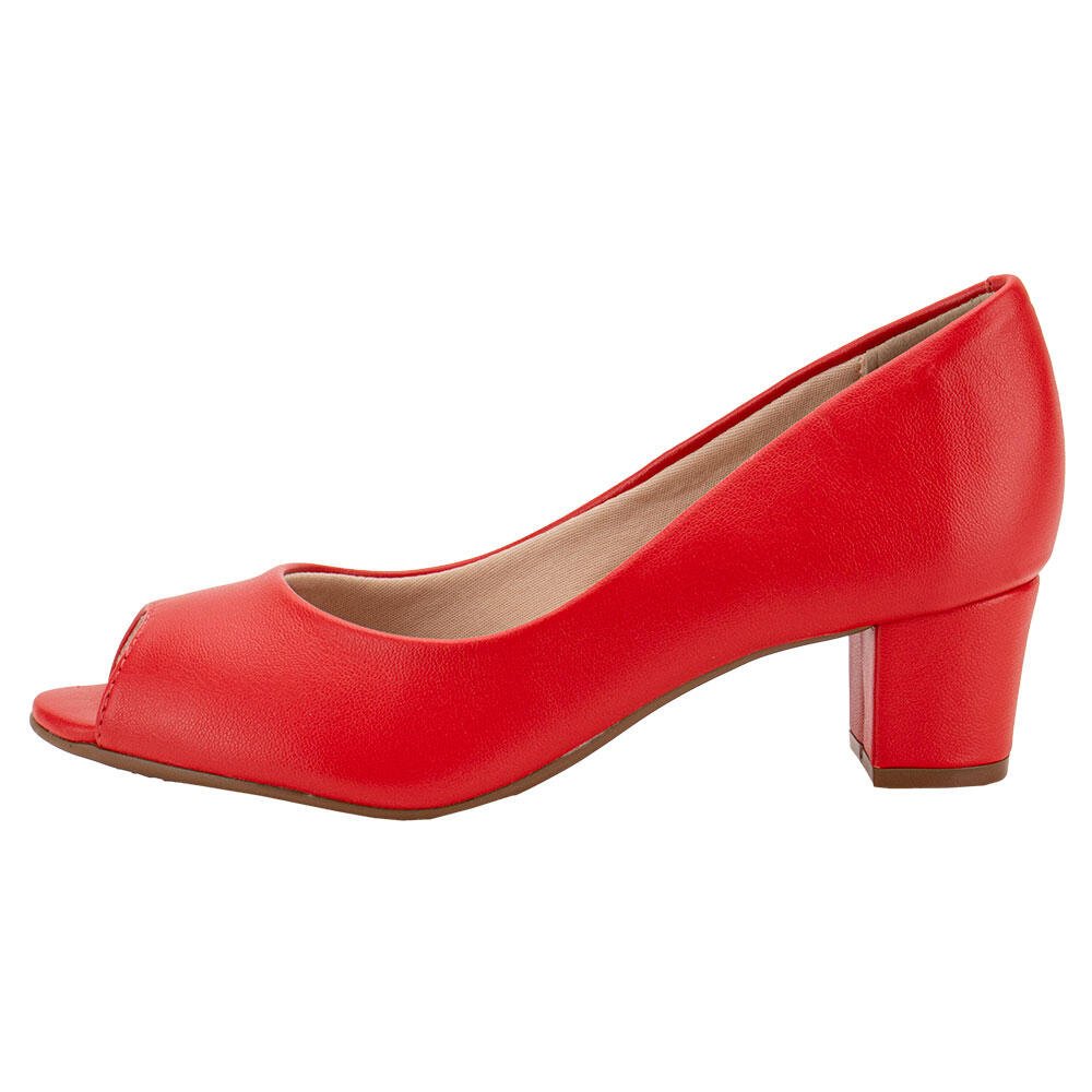 PEEP TOE FEMININO SALTO BAIXO BEIRA RIO - 4777300 Vermelho 2