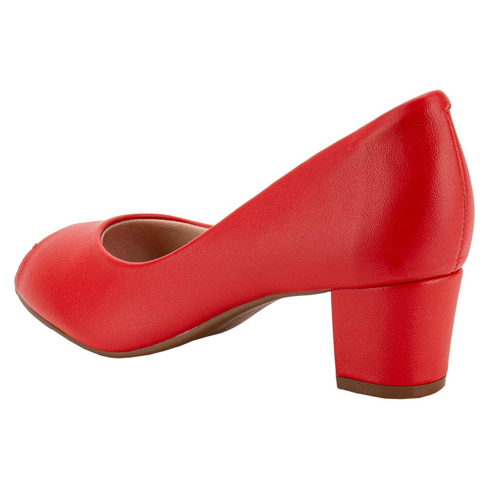 PEEP TOE FEMININO SALTO BAIXO BEIRA RIO - 4777300 Vermelho 3