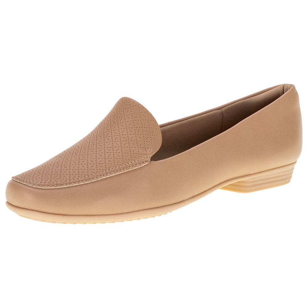 SAPATO FEMININO SALTO BAIXO PICCADILLY 250149 Bege