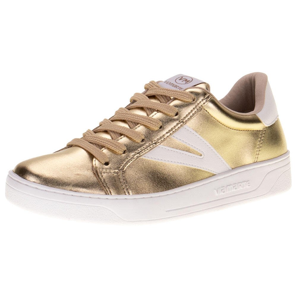 TÊNIS FEMININO CASUAL VIA MARTE - 221306  Dourado 1