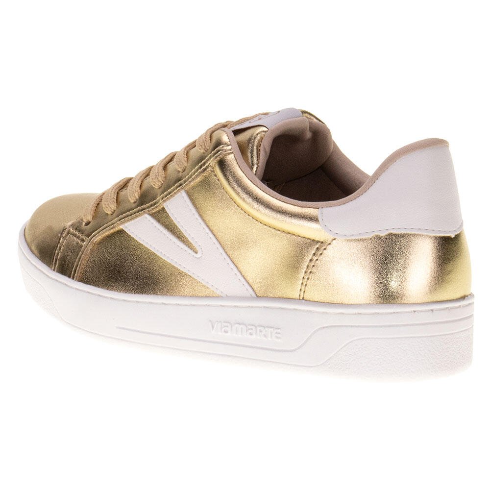 TÊNIS FEMININO CASUAL VIA MARTE - 221306  Dourado 3