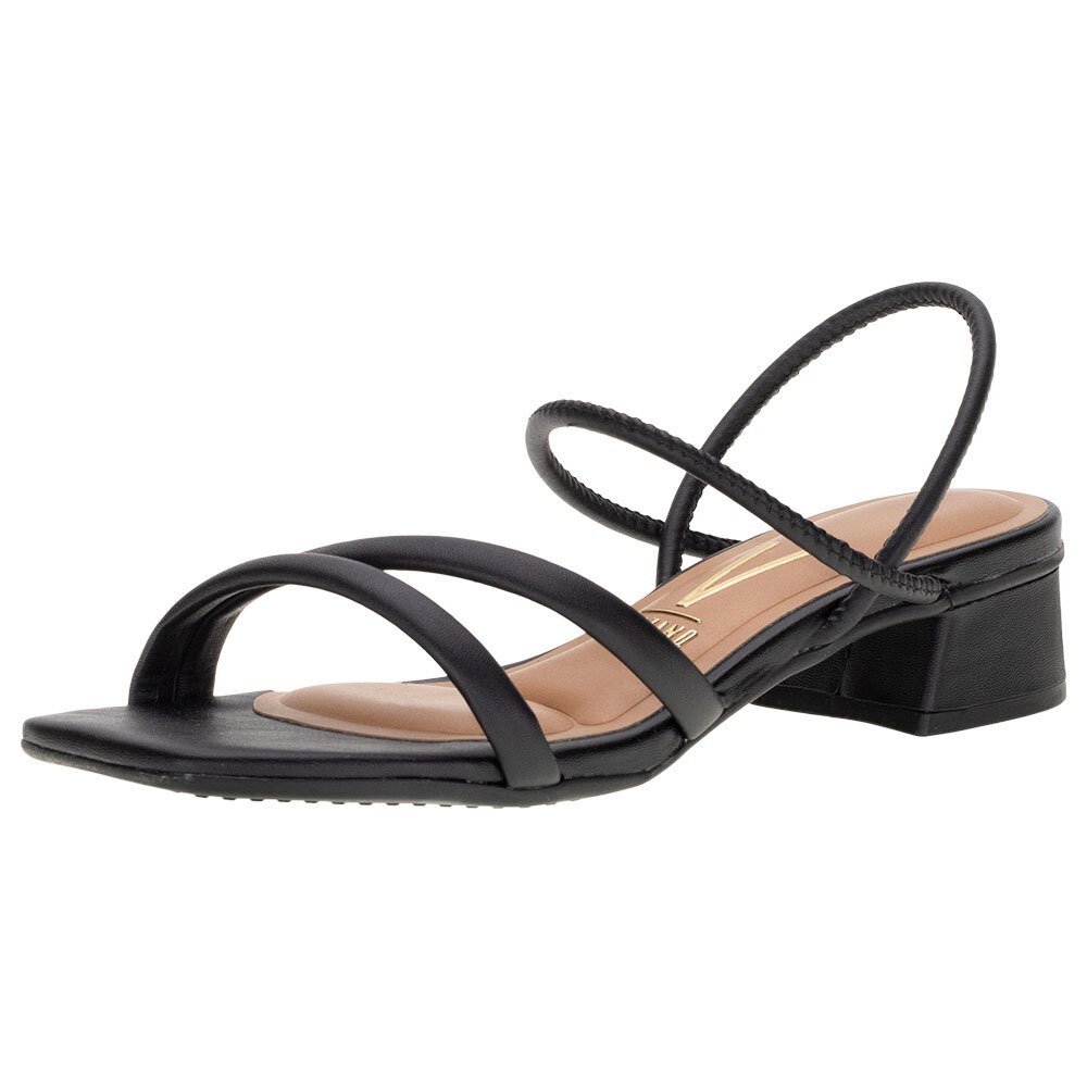 SANDÁLIA FEMININA SALTO GROSSO VIZZANO - 6454108  Preto 1