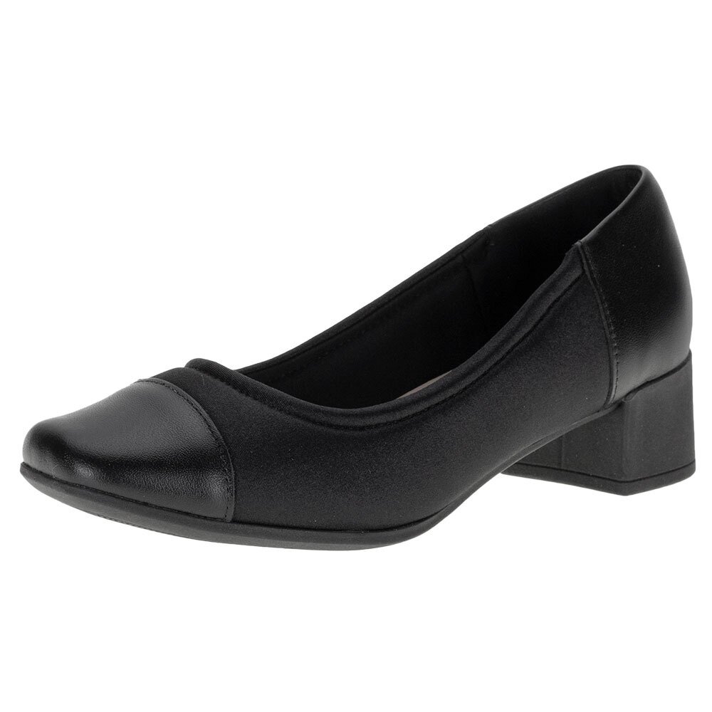 SAPATO FEMININO SALTO GROSSO USAFLEX - AJ0105  Preto 1