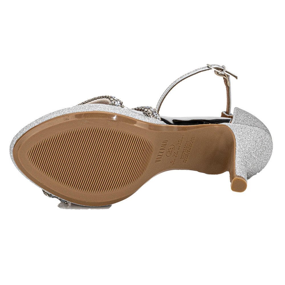 SANDÁLIA FEMININA SALTO ALTO VIZZANO - 62101037 Prata 3