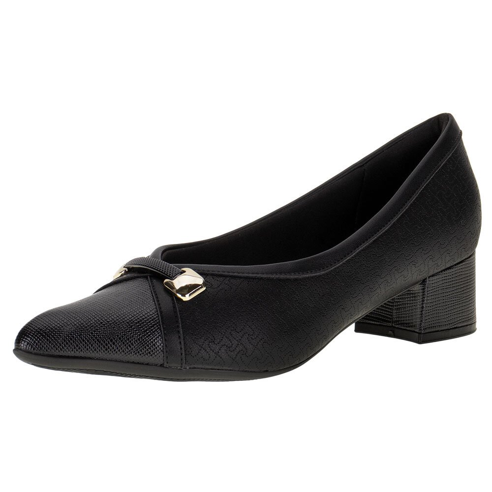 SAPATO FEMININO SALTO GROSSO PICCADILLY - 739044  Preto 1